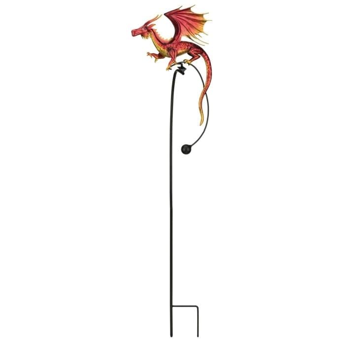 Dragon Rocker Stake Red Metal - Citiesdeals