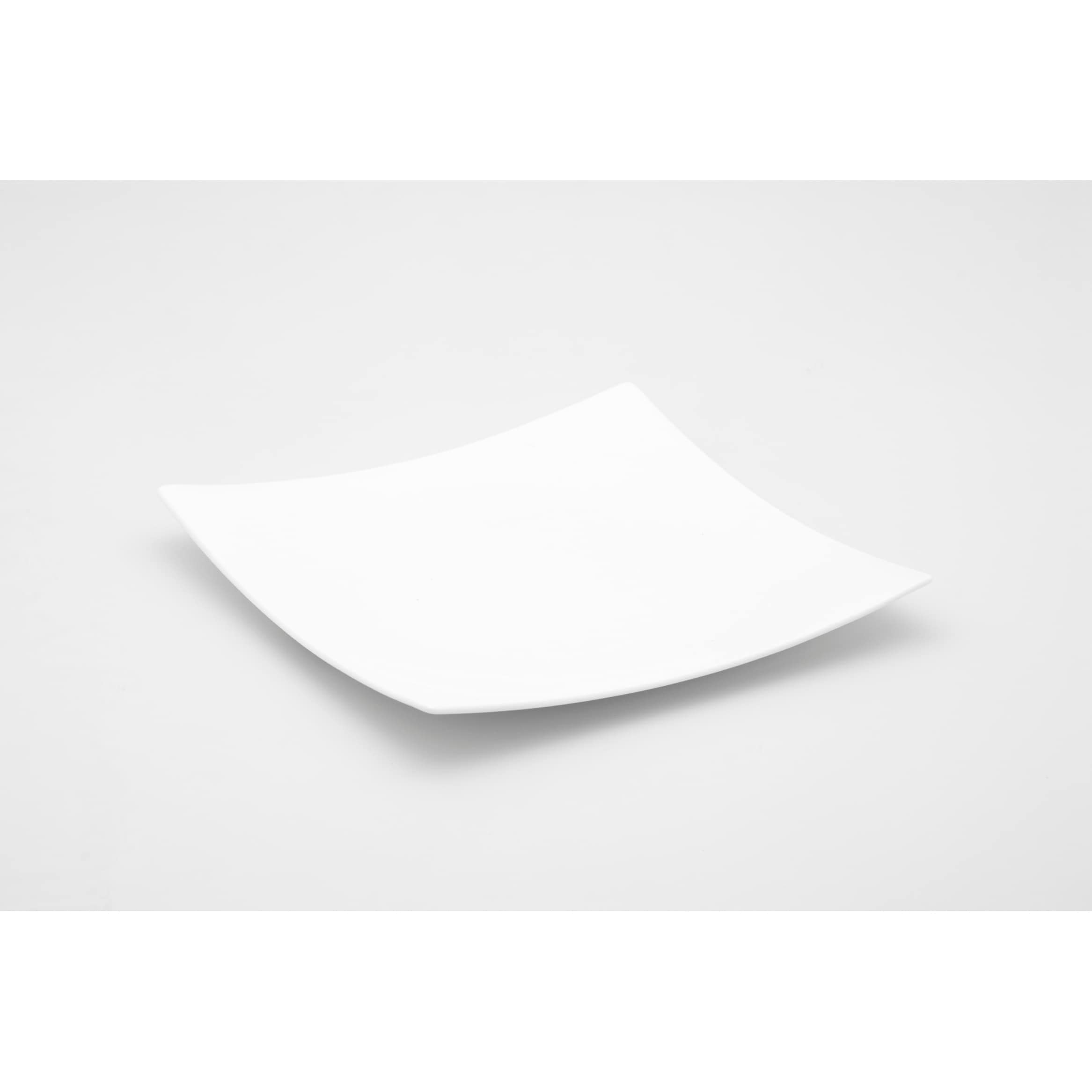 Metropolitan Dinner Plate Set Of 6 White Solid Formal Modern Contemporary Square