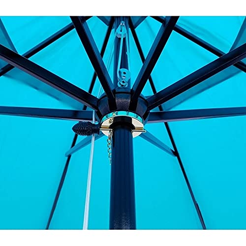 Tropishade 11 ft. Dark Wood Market Umbrella with Turquoise Olefin Cover - Citiesdeals
