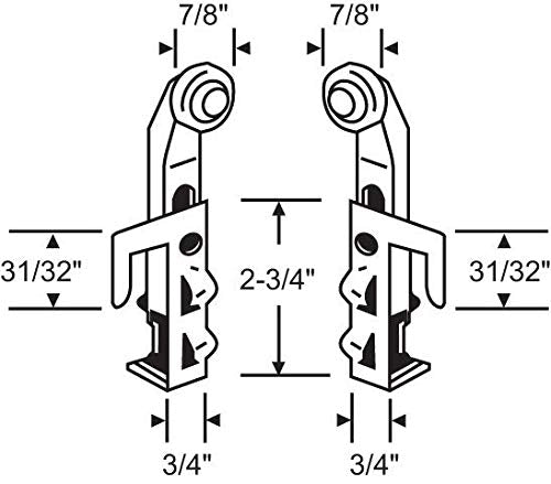 BY PASS ADJUSTABLE TOP ROLLER LEFT AND RIGHT PAIR - Citiesdeals