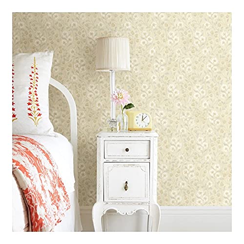Beige Floral Wallpaper 20.5 X Wildlife Washable - Citiesdeals