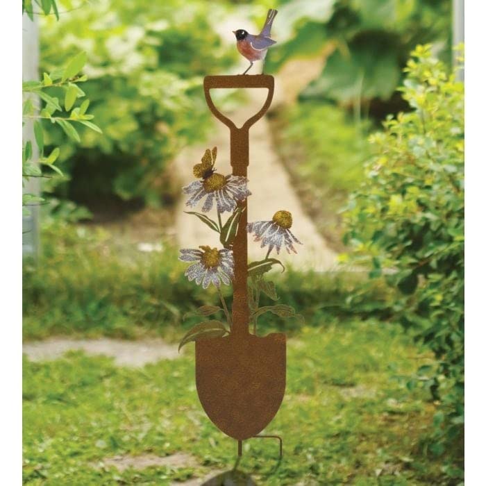 Rustic Shovel Stake Black Eyed Multi Color Metal - Citiesdeals