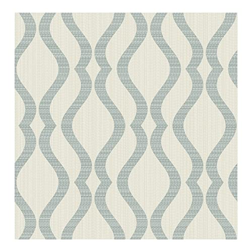 Teal Ogee Wallpaper 20.5 X Blue Geometric Washable