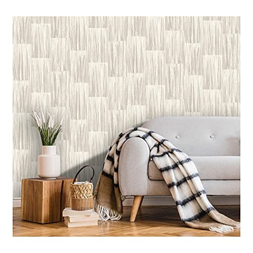 Taupe Plank Wallpaper 20.9 X Abstract Farmhouse Washable - Citiesdeals
