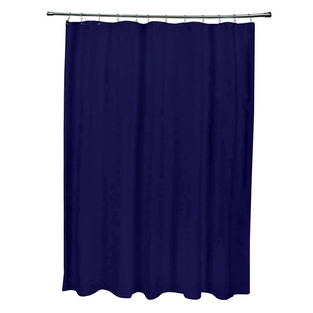 71 X 74-inch Spring Navy Solid Shower Curtain Blue Color Casual Polyester