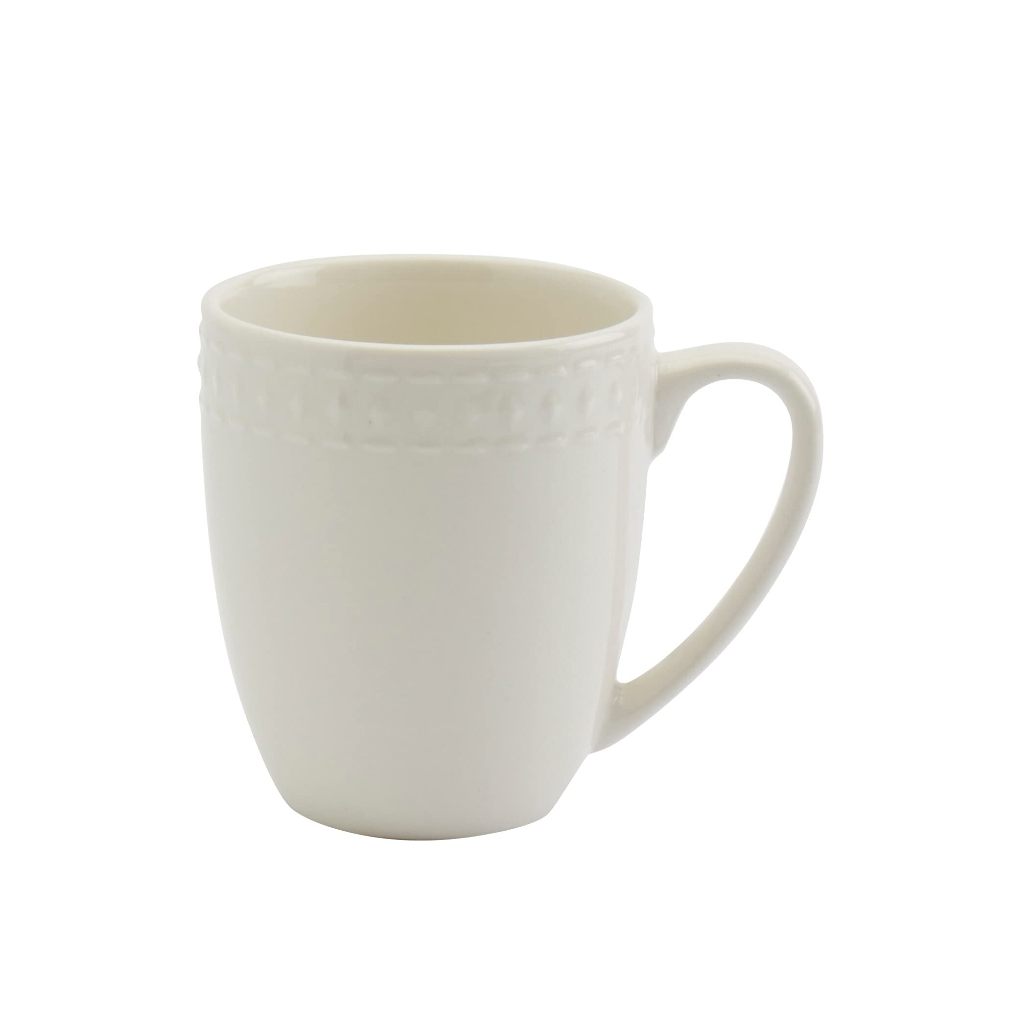 Tabletops 4pc Bloom 15oz Mug Set Off/White Solid Modern Contemporary Round - Citiesdeals