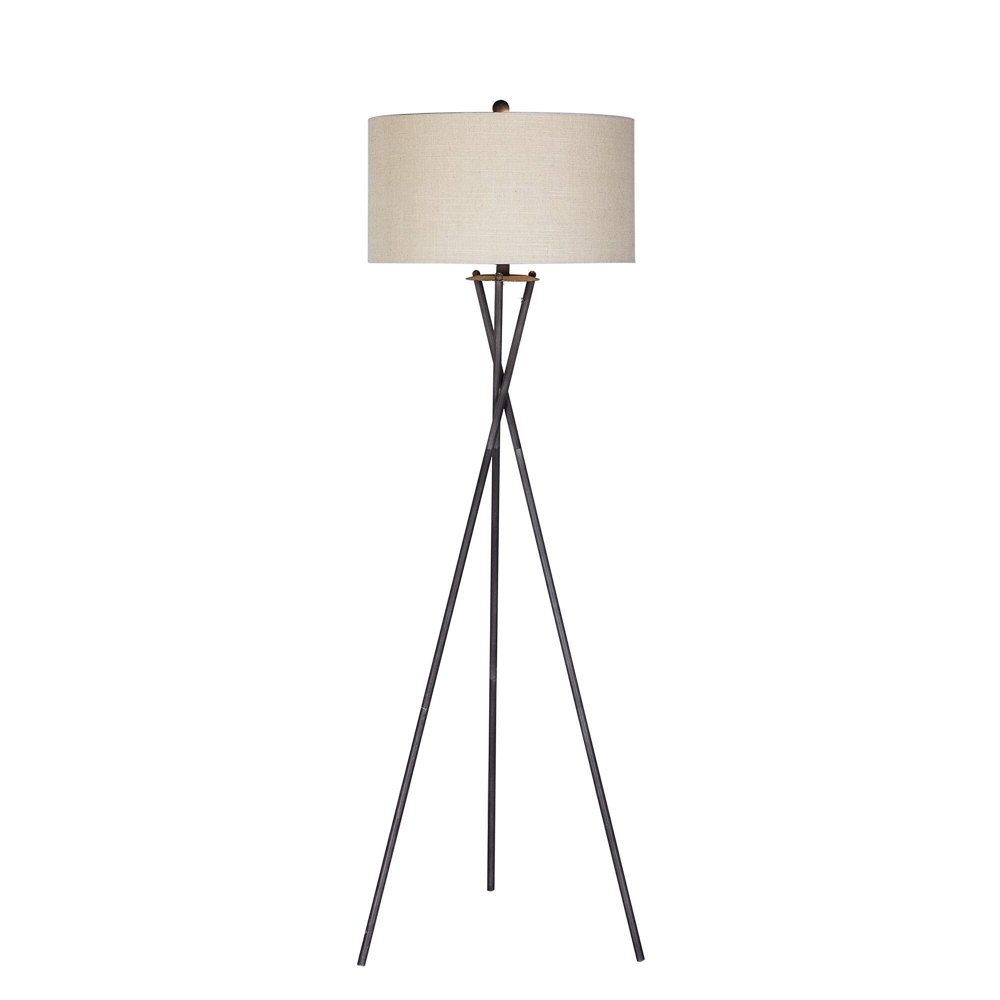 63.5 Inch Tripod Rust Black Metal Floor Lamp Transitional - Citiesdeals