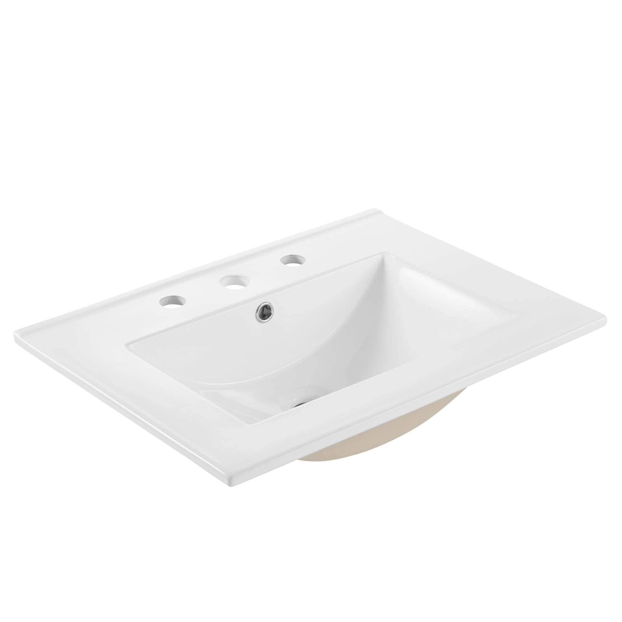 24" Bathroom Sink White Ceramic Polished - Citiesdeals