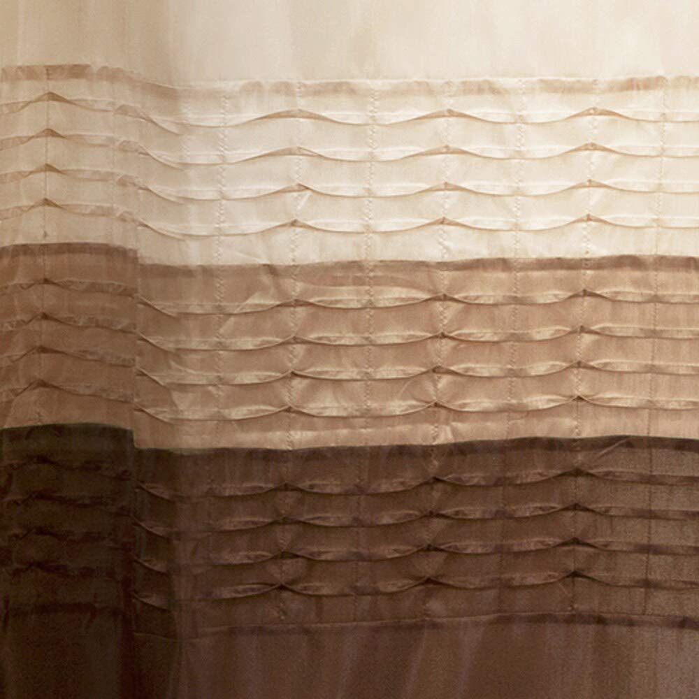 Wheat/Taupe/Chocolate Shower Curtain Brown Color Block Striped Modern - Citiesdeals