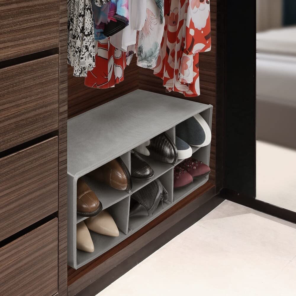 Shoe Organizer Bin 6 Section Cubby Shelves Foldable Portable Detachable Closet - Citiesdeals