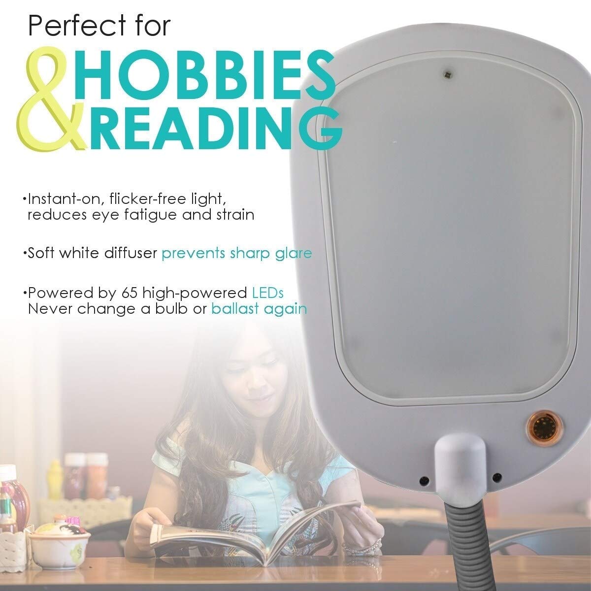 Led Bright Reader Natural Daylight Full Spectrum Floor Lamp Grey New Slimmer - Citiesdeals