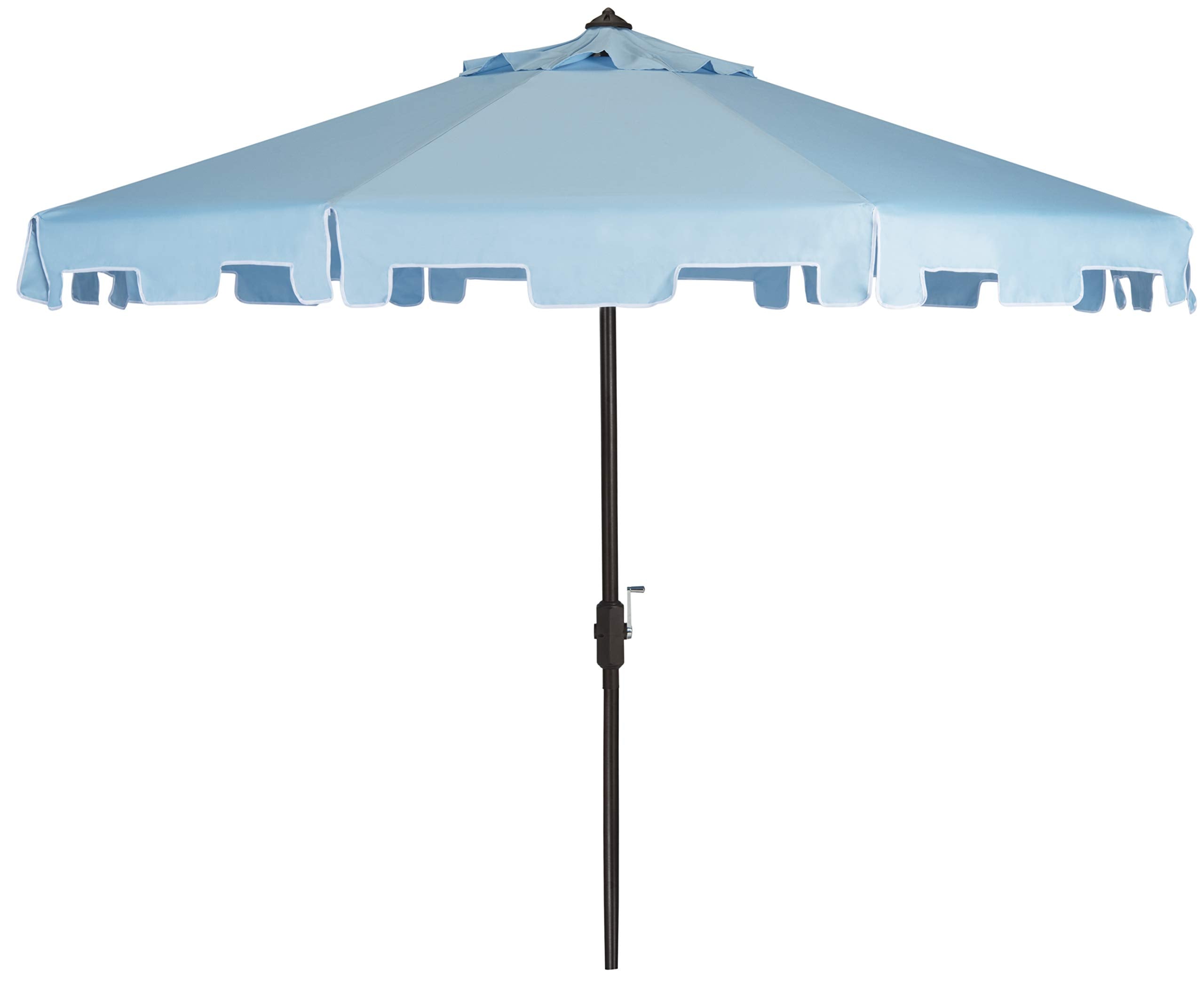 Safavieh Outdoor Collection Zimmerman Crank Market Umbrella with Flap