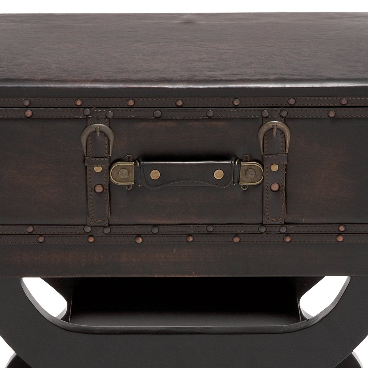 Urban Designs Imported Olde London Suitcase Accent and End Table Small Espresso - Citiesdeals