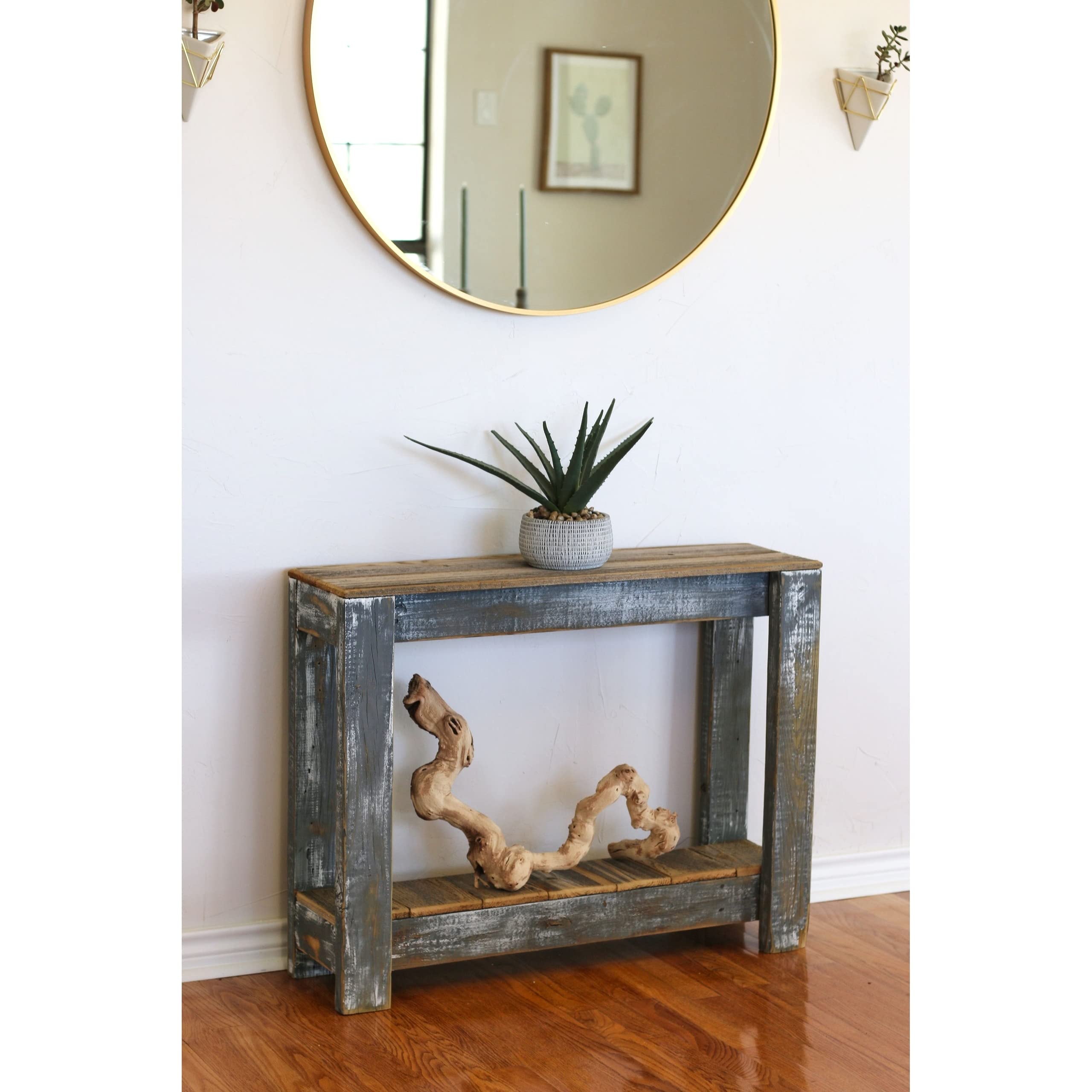 Gray Combo 36" Console Table Grey armhouse Rectangular Reclaimed Wood Natural - Citiesdeals