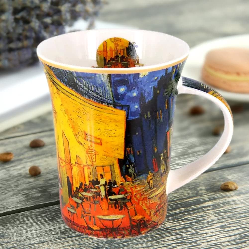 The Cafe Terrace At Night V.gogh Porcelain Mug In A Gift Box Multi Color - Citiesdeals