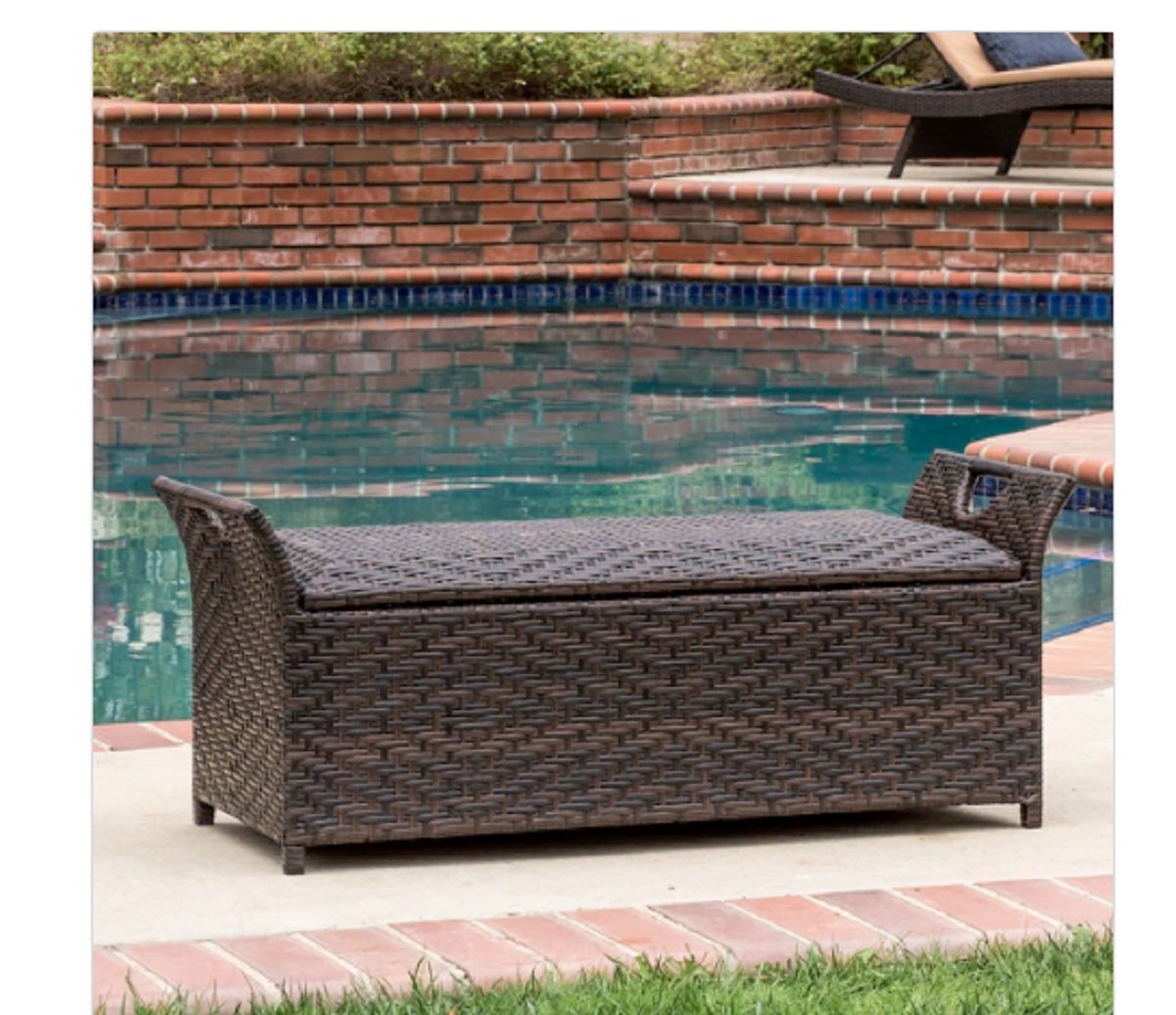 Christopher Knight Home Wing Outdoor Wicker Storage Bench - Citiesdeals