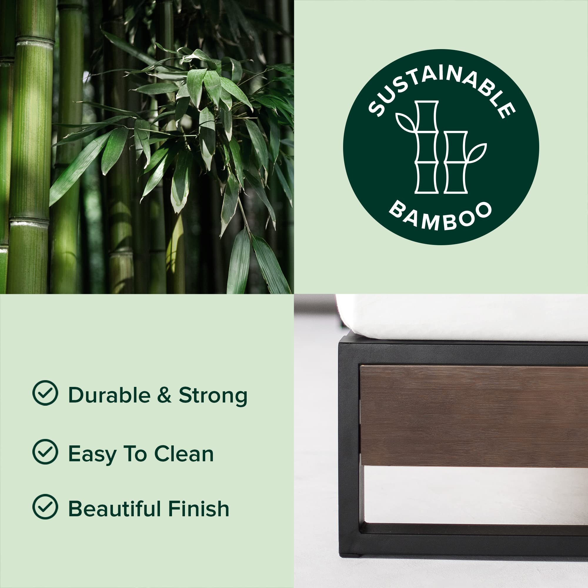 ZINUS GOOD DESIGN Award Winner Suzanne 14 Inch Bamboo and Metal Platforma Bed Queen - Citiesdeals