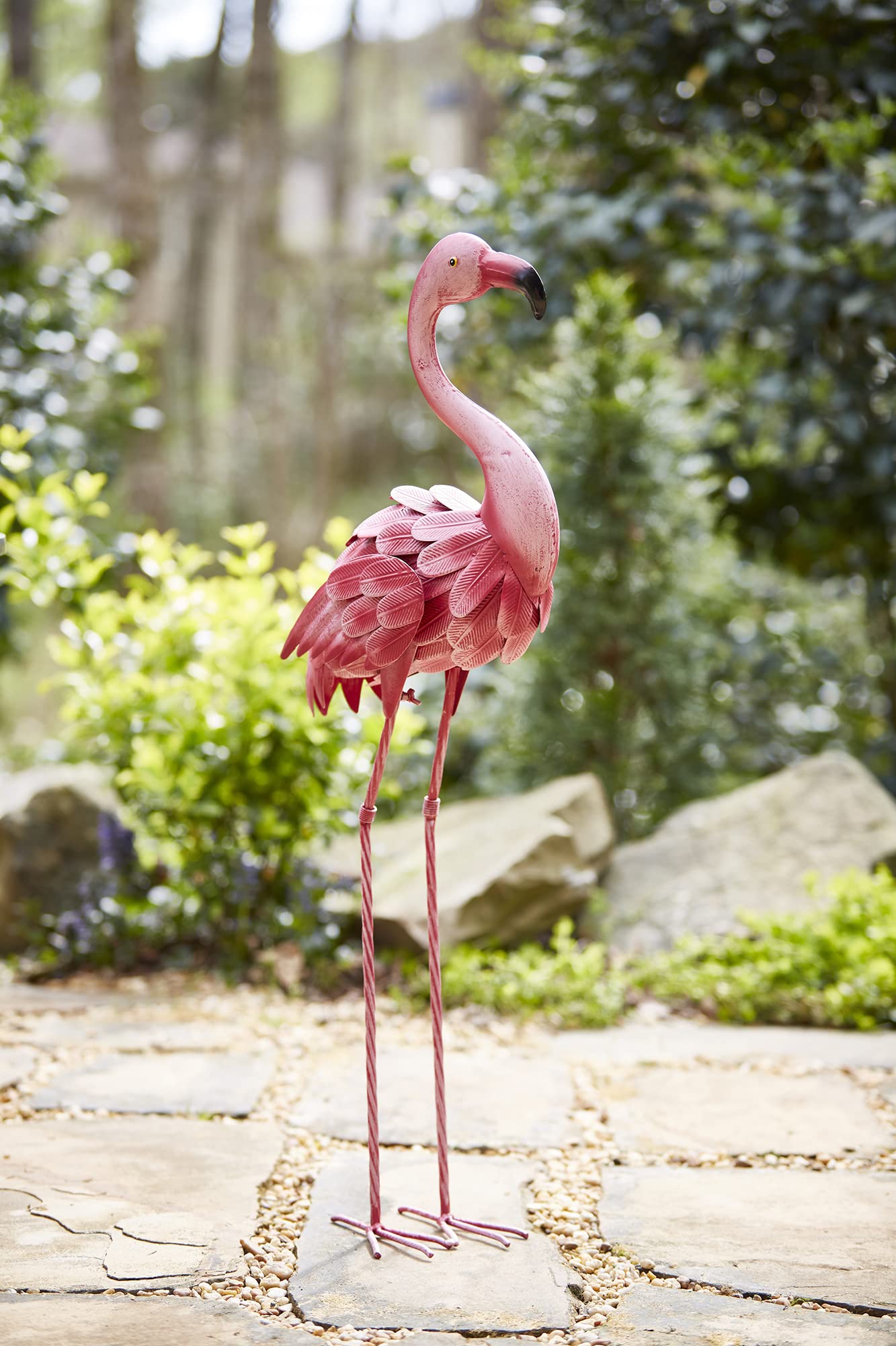 Southern Patio LDC-054641 35" H Metal Flamingo Décor with Stake for Lawns - Citiesdeals