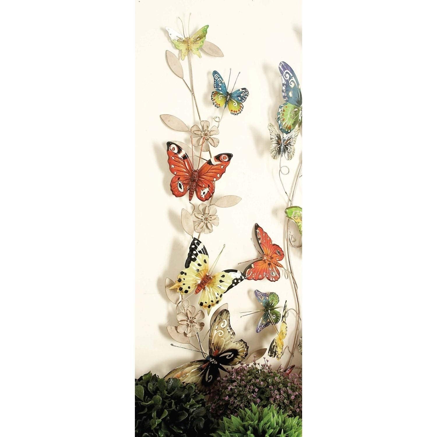 Kitty Metal Butterfly Wall Decoration Multi Color Antique - Citiesdeals
