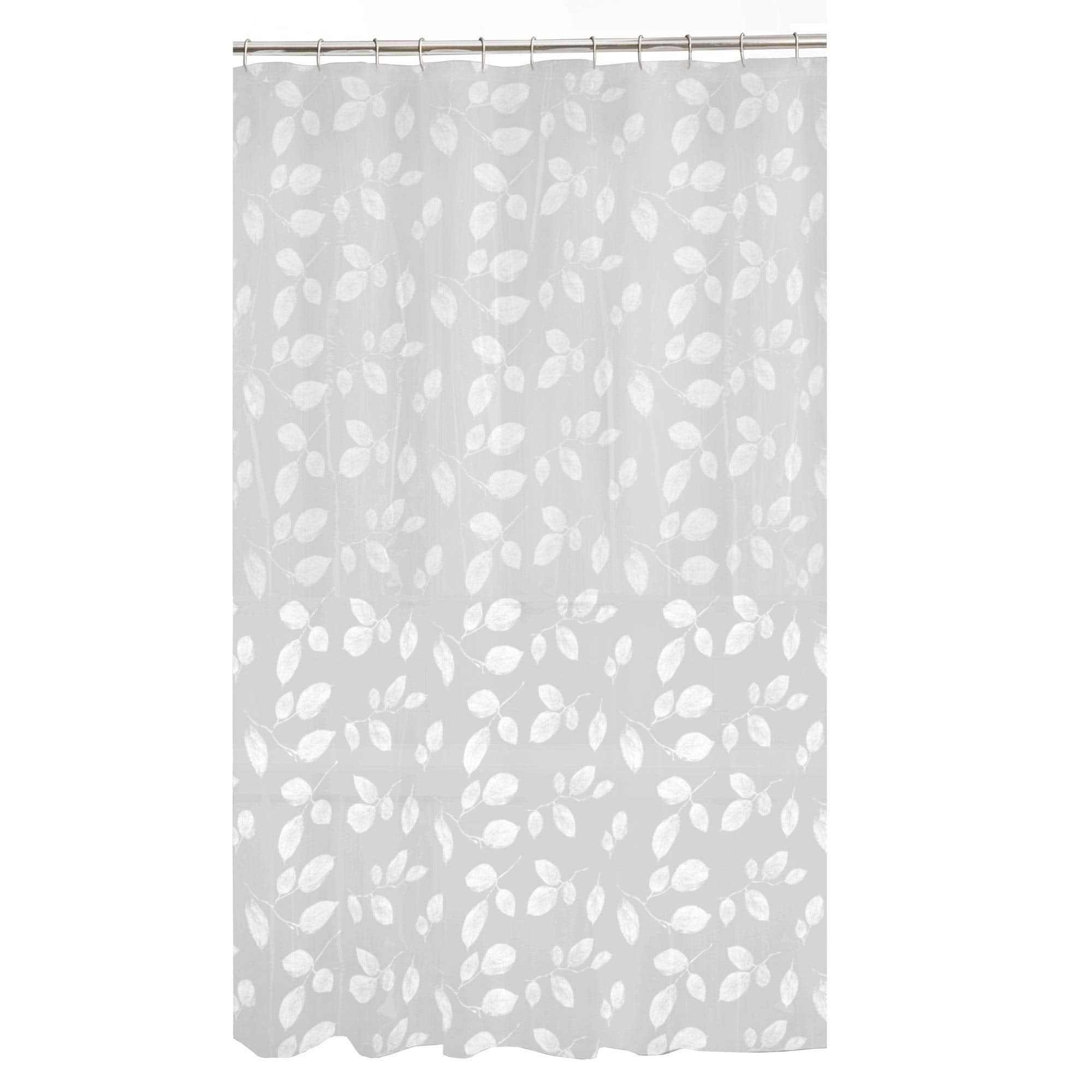 Just Leaves P E V A Shower Curtain White Floral Bohemian Eclectic Casual Peva - Citiesdeals