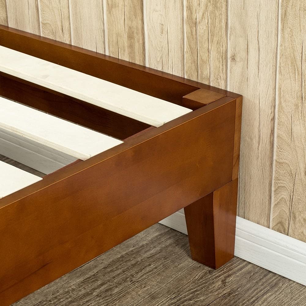 12-inch Deluxe Wood Twin-Size Platform Bed Brown Modern Contemporary Unisex - Citiesdeals