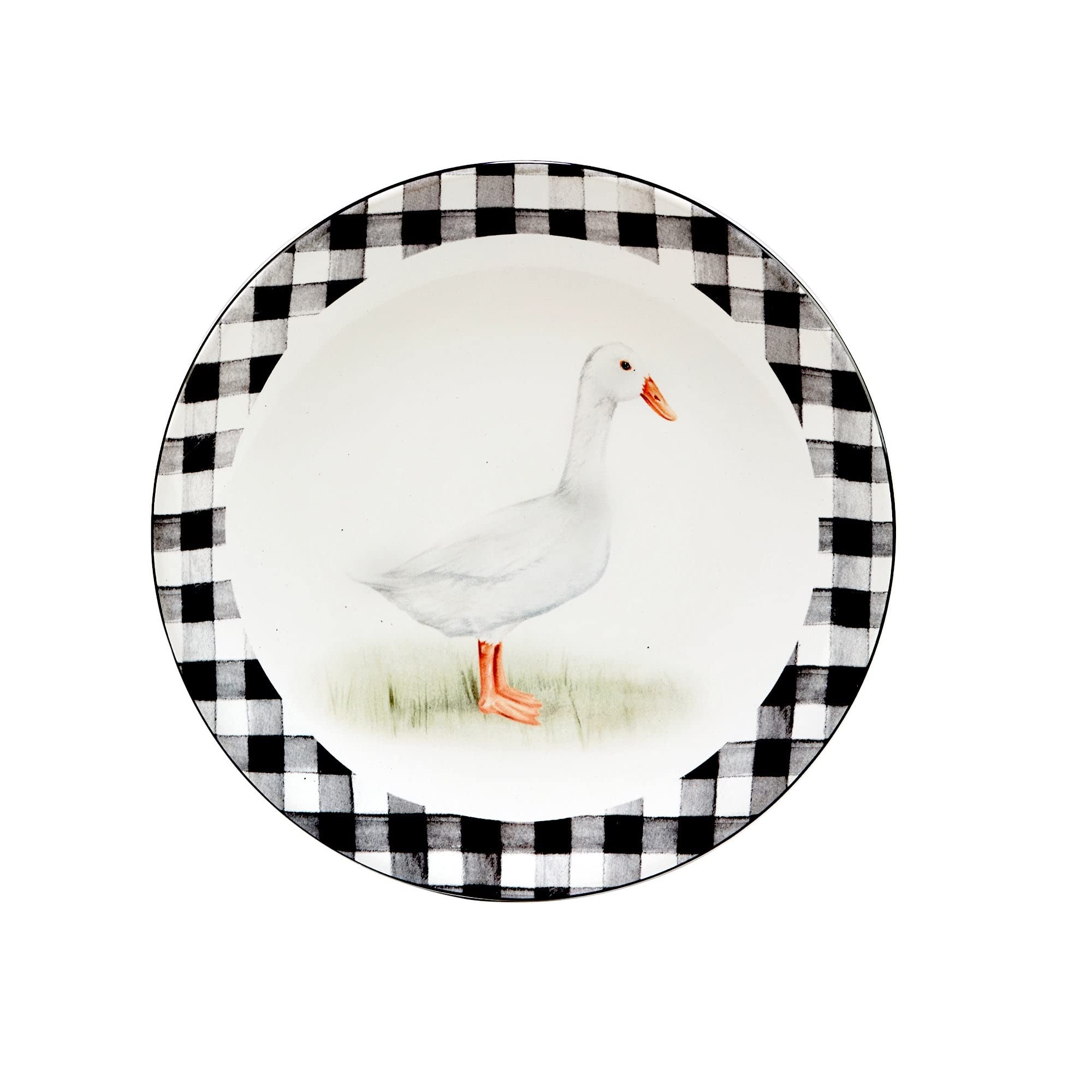 9" Salad/dessert Plates Set Of 4 X Black Multi Color White Animal Casual - Citiesdeals
