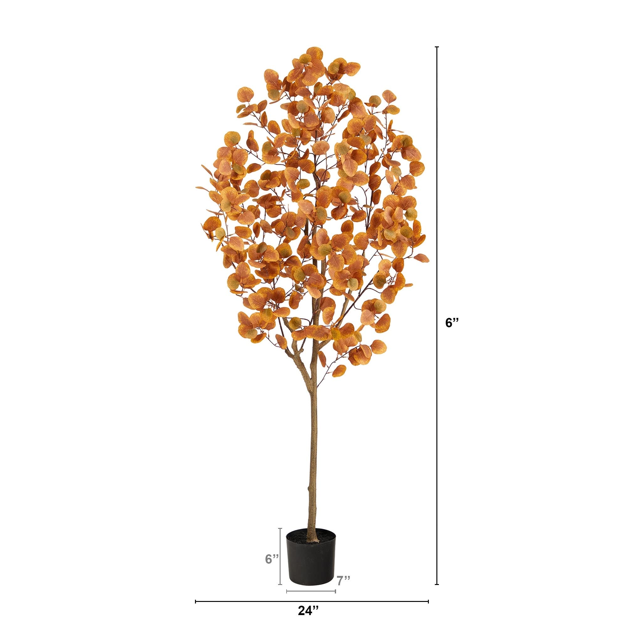 6' Autumn Eucalyptus Artificial Tree Black Handmade - Citiesdeals