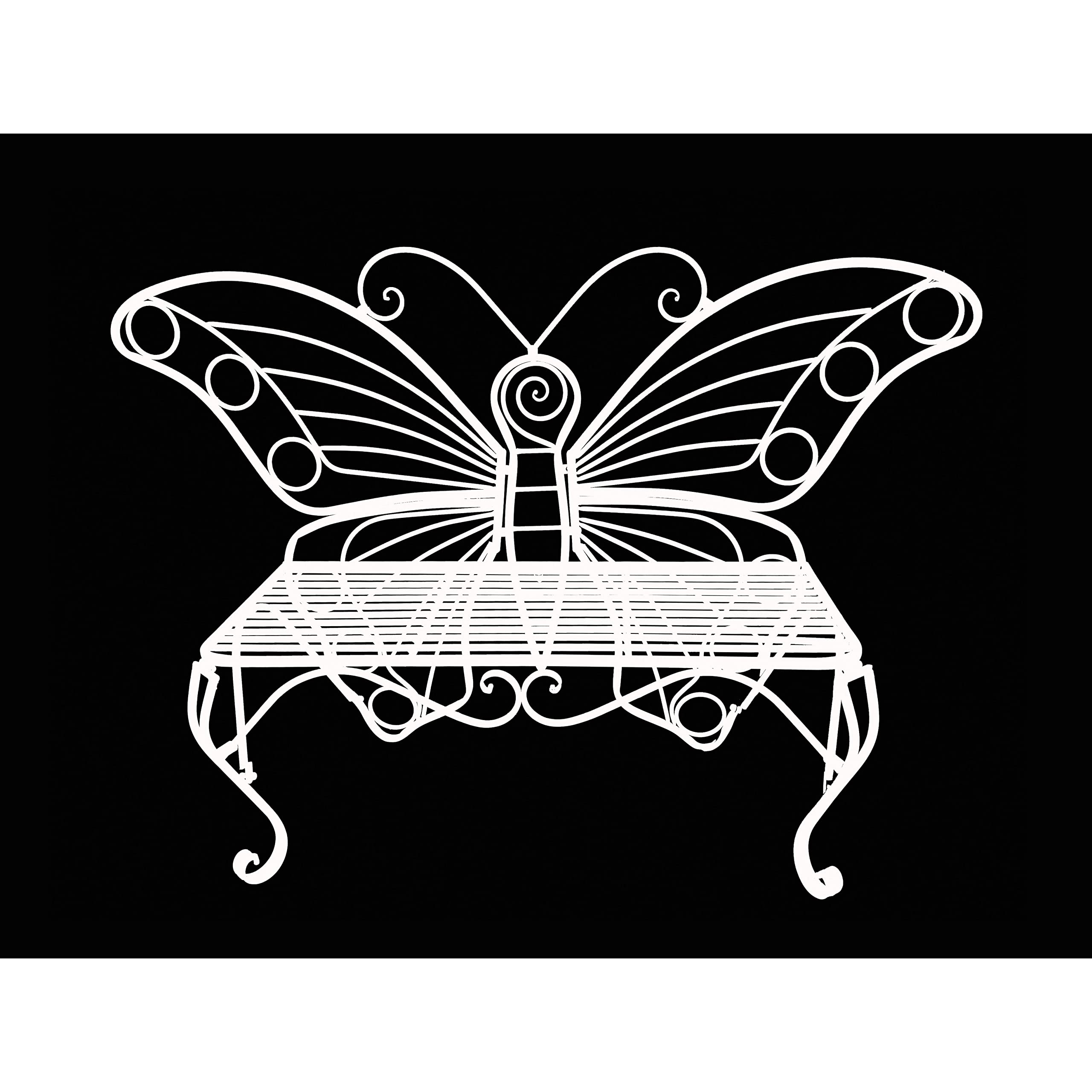White Metal Butterfly Bench - Citiesdeals