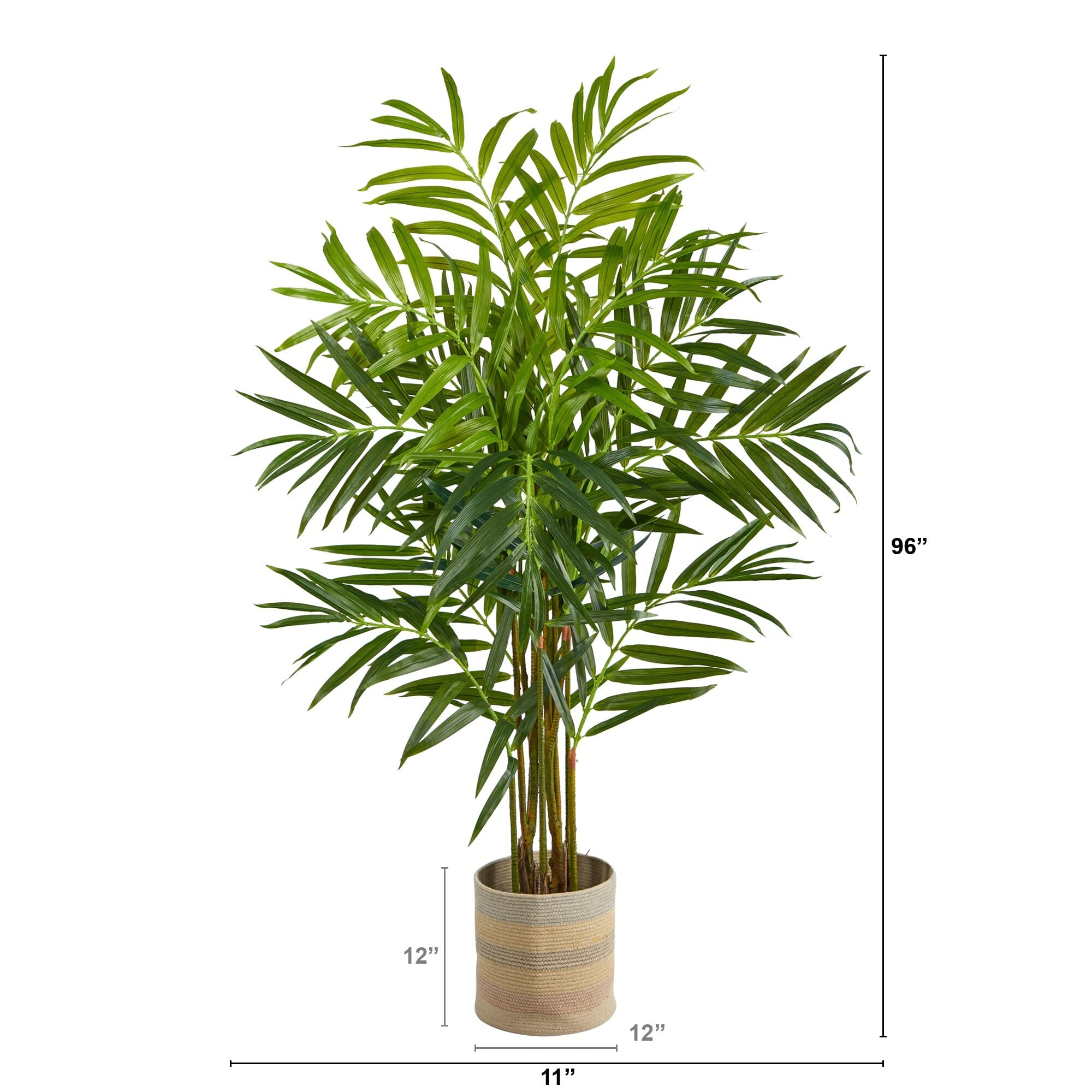 8' King Palm Artificial Tree in Handmade Natural Cotton Multicolored Woven - Citiesdeals