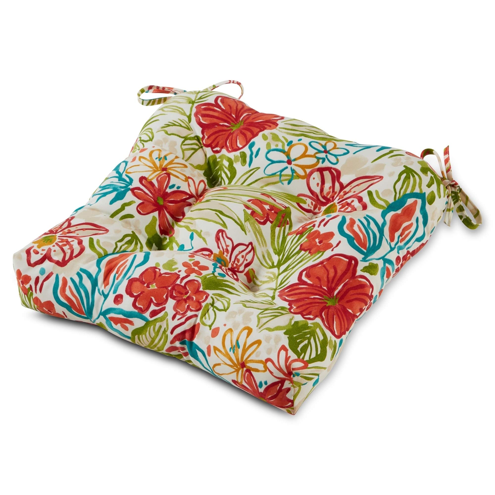 Floral 20-inch Outdoor Dining Seat Cushion Multi Color Casual Transitional - Citiesdeals