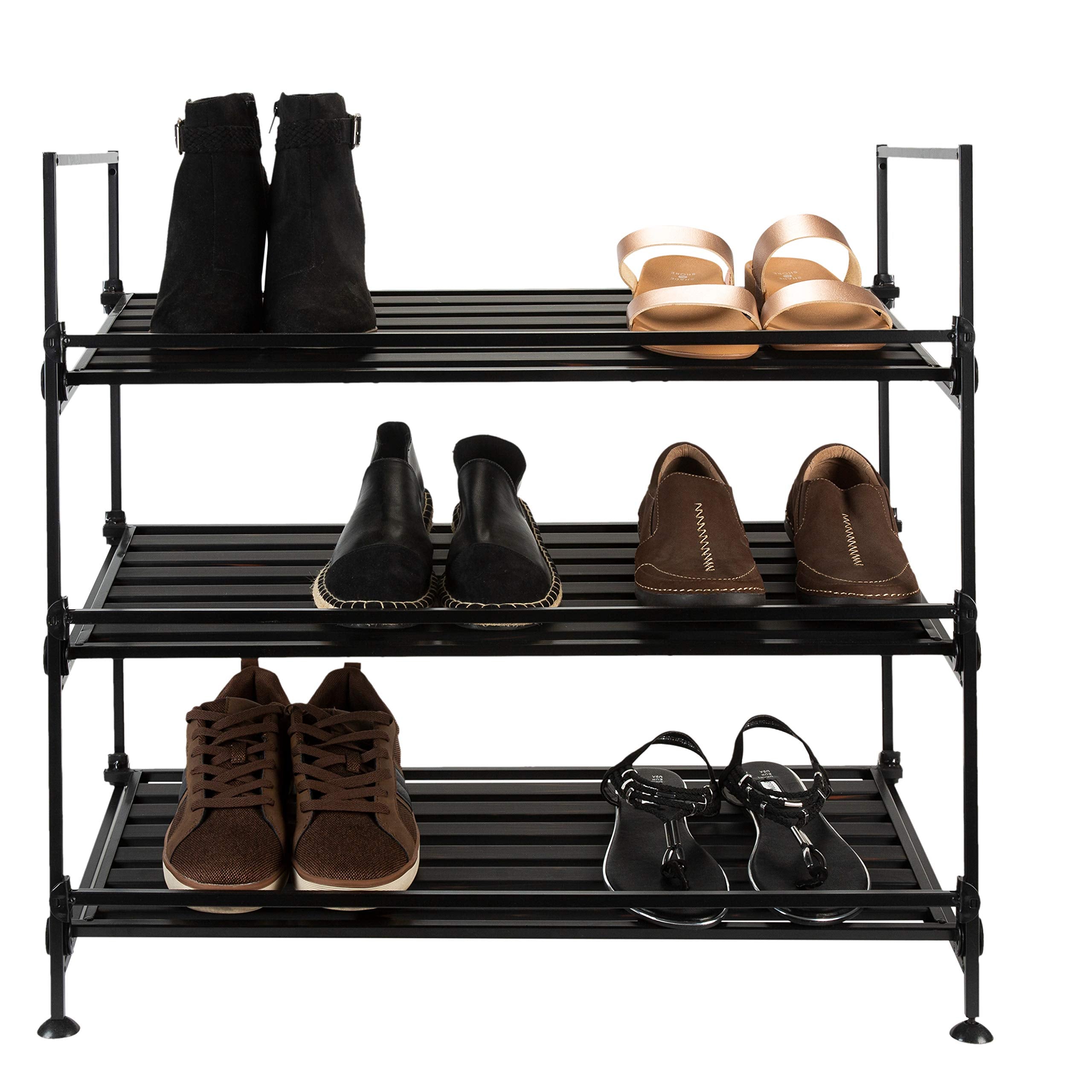 Organize It All 3 Tier Shoe Rack|Dimensions: 12.36" D x 26.26" W x 25.2" - Citiesdeals