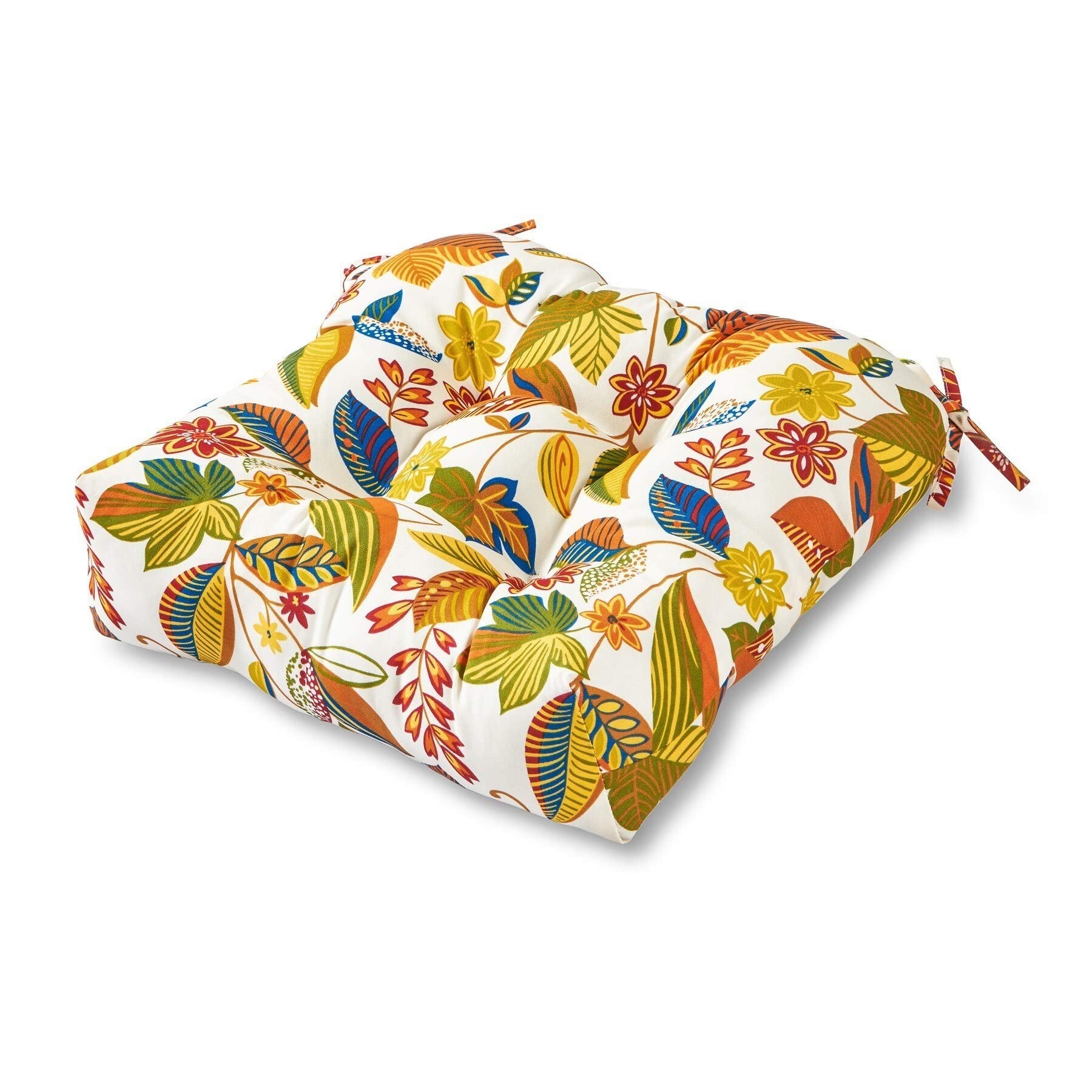 20-inch Outdoor Floral Chair Cushion - 20w X 20l Red Transitional Polyester Fade - Citiesdeals