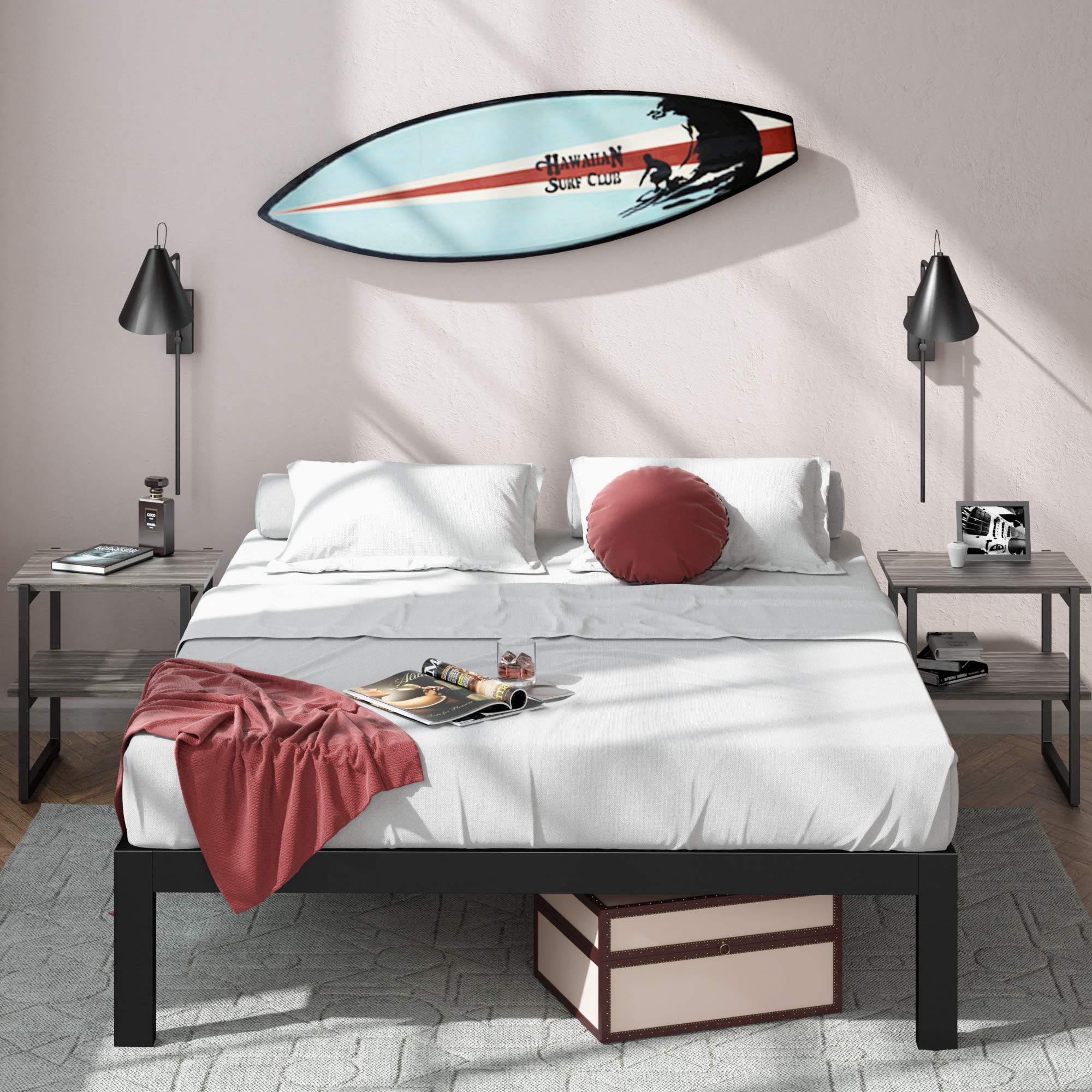 ZINUS Lorrick Metal Platform Bed Frame / Mattress Foundation / Easy Bolt Free Full - Citiesdeals
