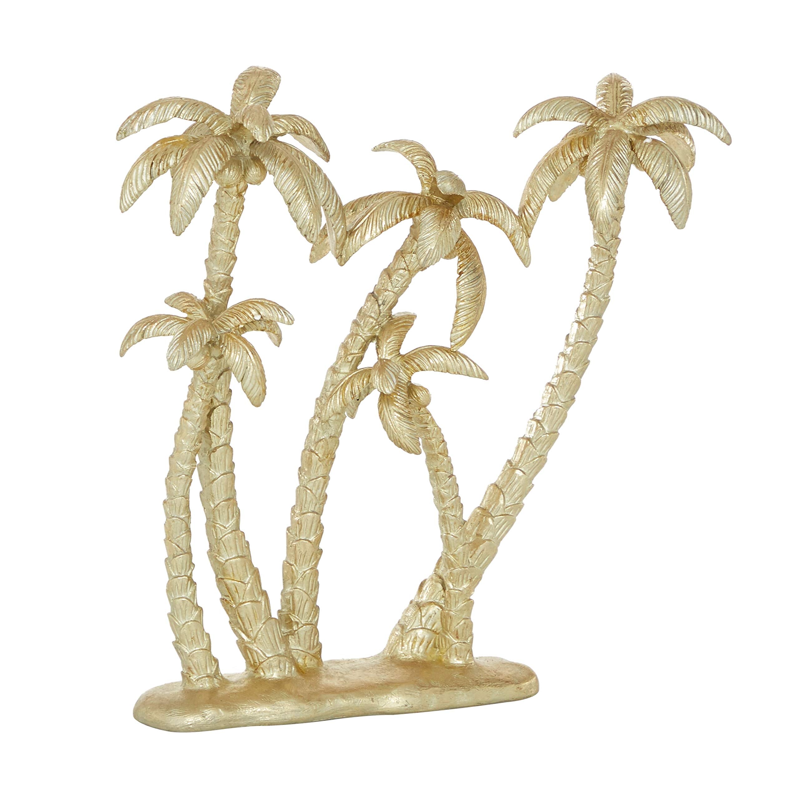 Gold Polyresin Coastal Palm Tree Sculpture 16 X 15 5 Yellow Resin - Citiesdeals