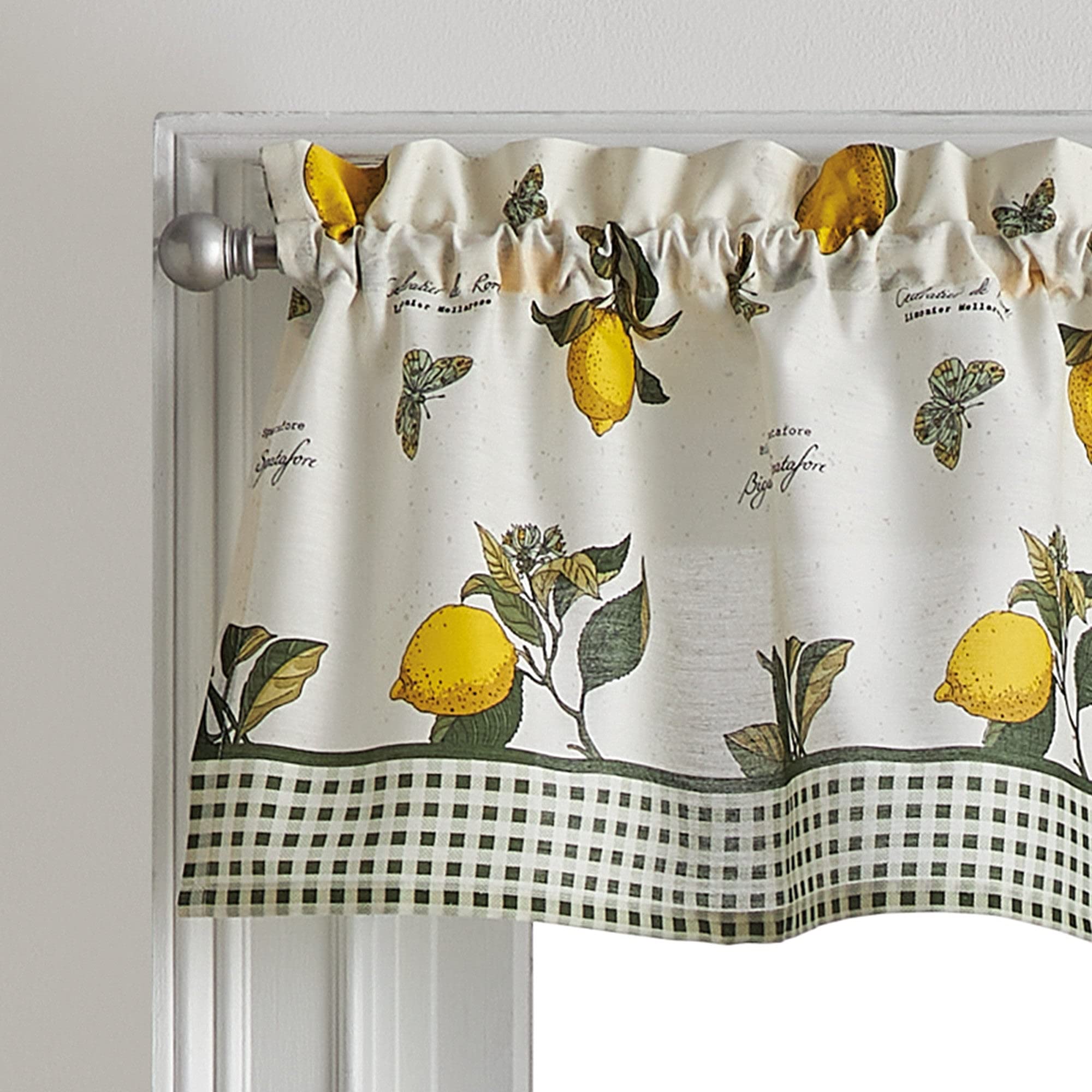 Vintage Lemon 3-Piece Kitchen Curtain ier and Valance Set 1-Valance and 2-36" - Citiesdeals