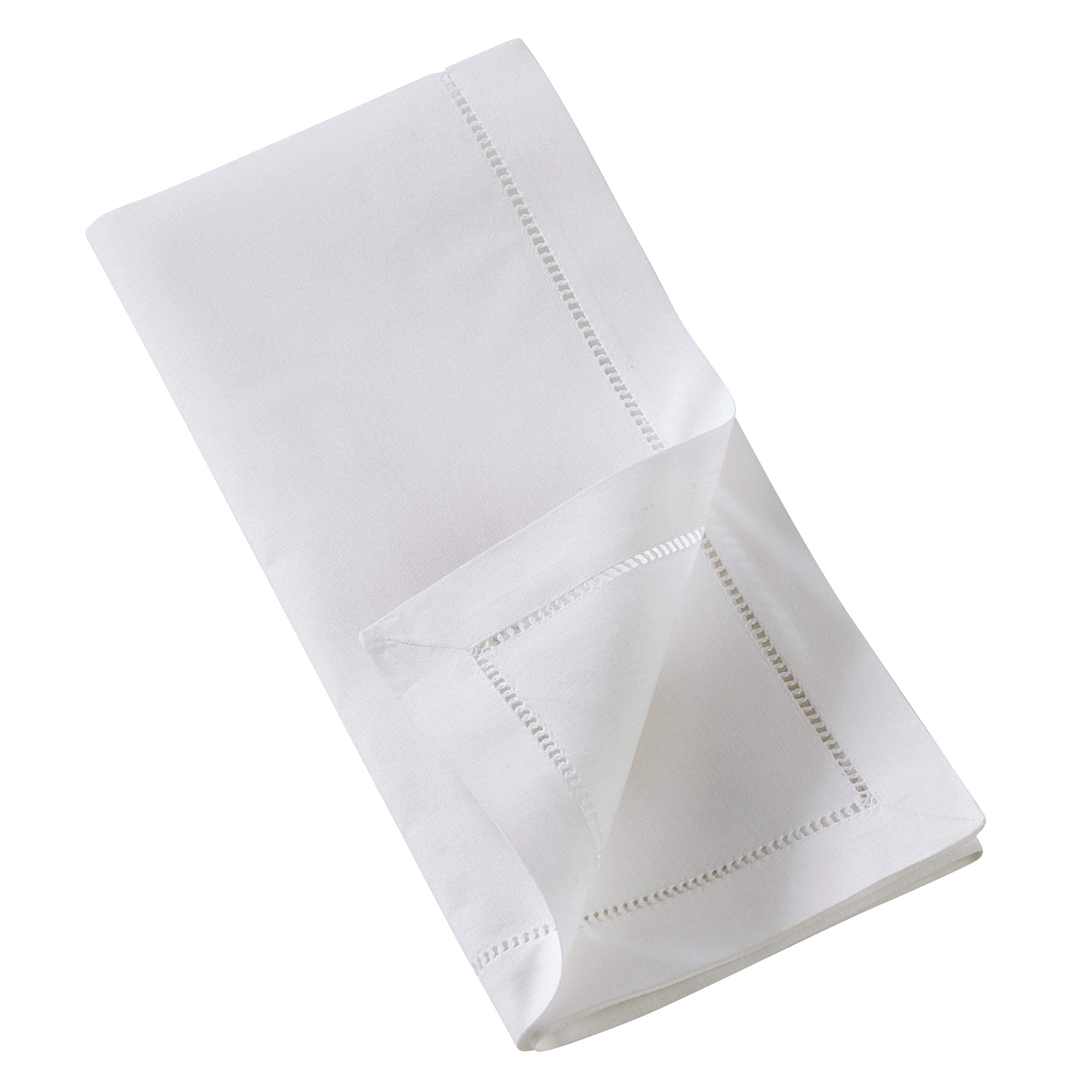 Cotton Table Napkins with Embroidered Turkey Design (Set of 6) White Solid - Citiesdeals