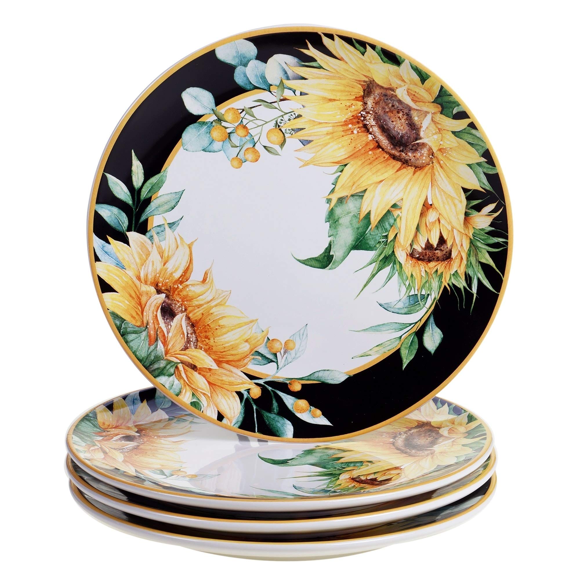 Sunflower Fields 16-piece Dinnerware Set (Service For 4) Multi Color White - Citiesdeals