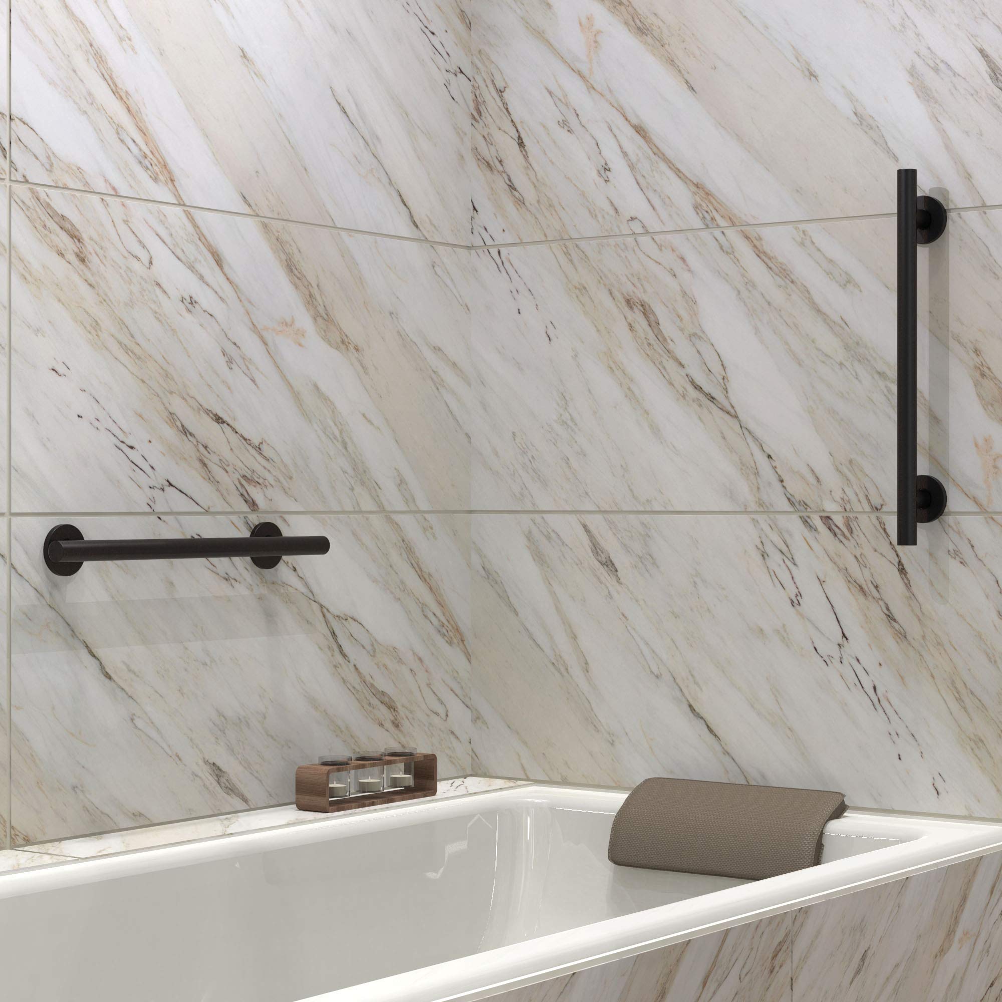 Plumb Pak GB2023-24VB Decorative Recessed Flange Grab Bar 24-Inch Oil Rubbed - Citiesdeals