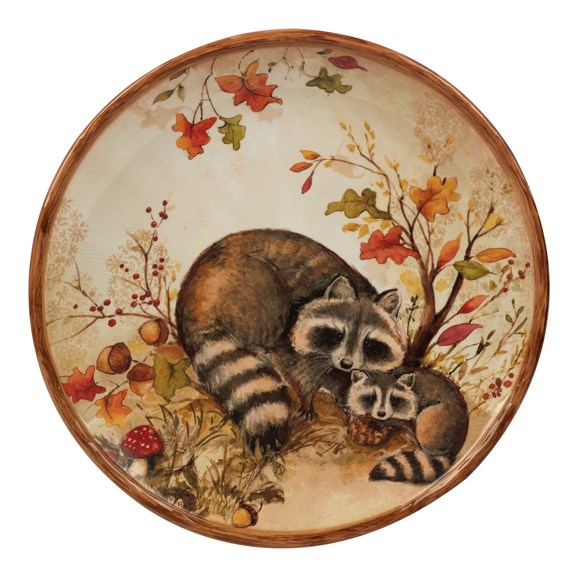 Pine Forest 10.5-inch Dinner Plates Set Of 4 Beige Brown Multi Color Animal - Citiesdeals