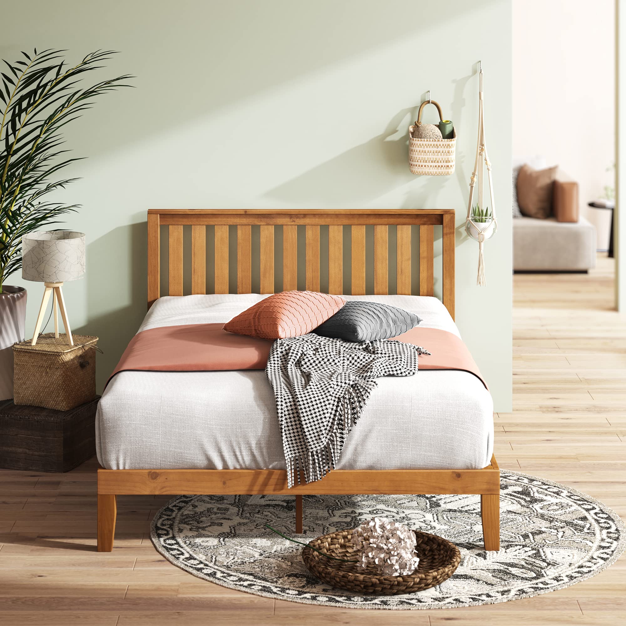 ZINUS Alexia ood Platform Bed Frame with headboard Solid ood Foundation with Queen - Citiesdeals
