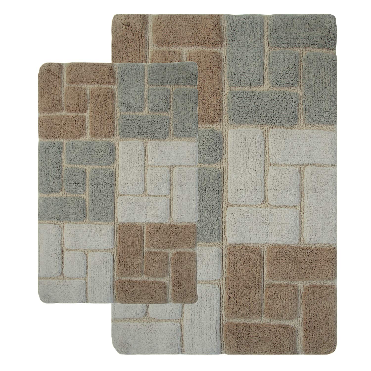 Chesapeake Merchandising Berkeley 2 Pc. Spa Bath Rug Set 701 (21"x3" & 2"x - Citiesdeals