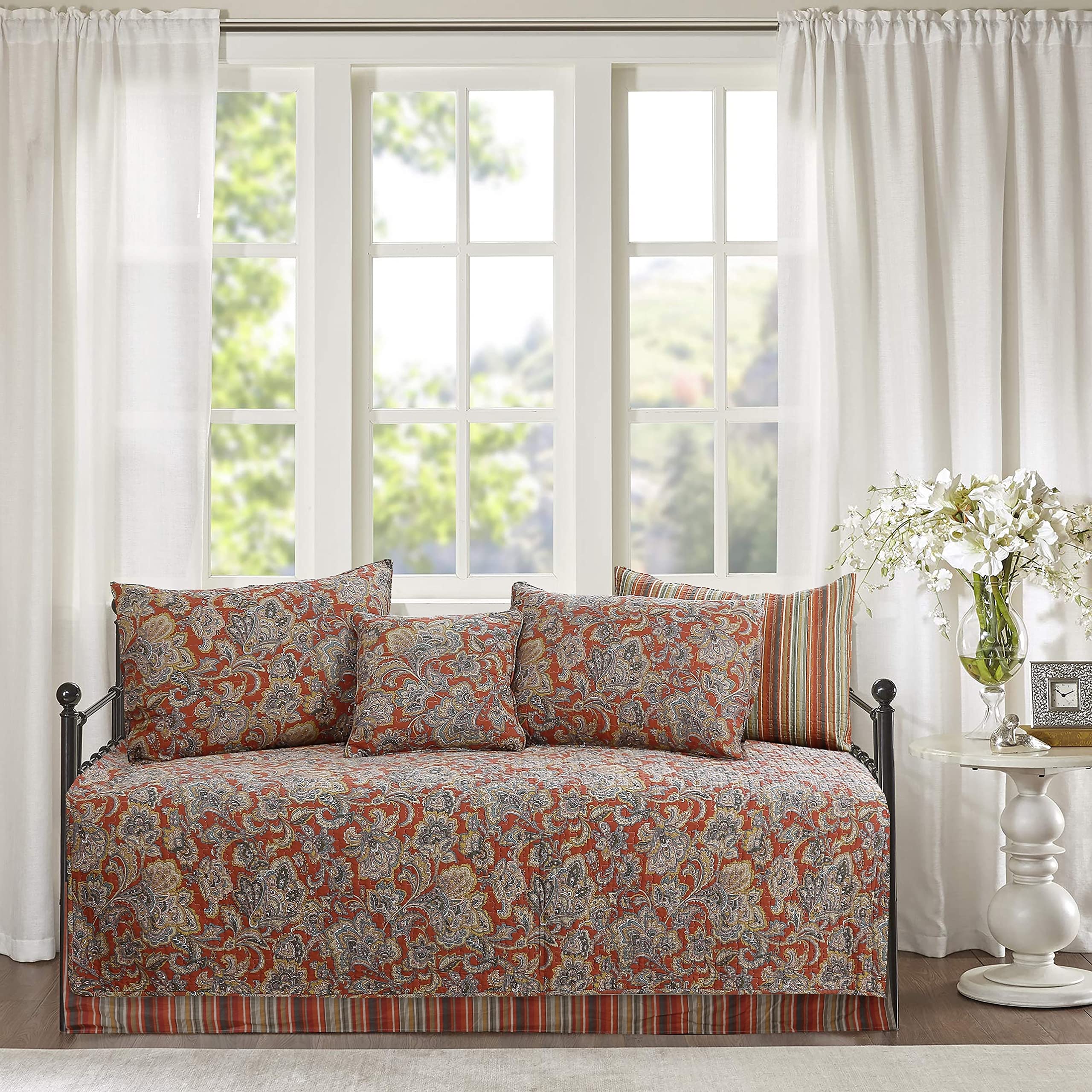 Cozy Line Vintage Rustic Bronze Country Paisley Fall Floral Copper 6 Piece