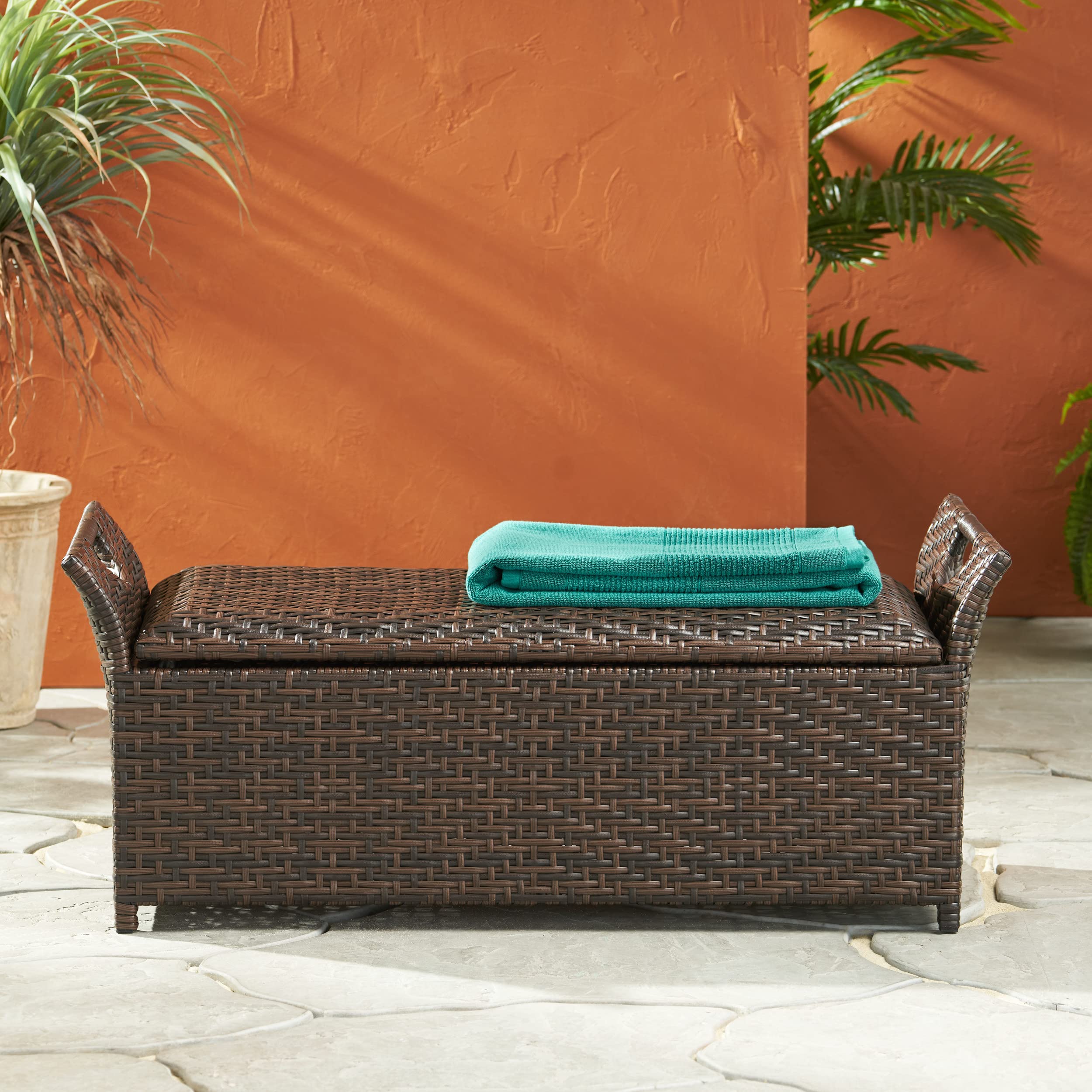 Christopher Knight Home Wing Outdoor Storage Bench Multibrown - Citiesdeals