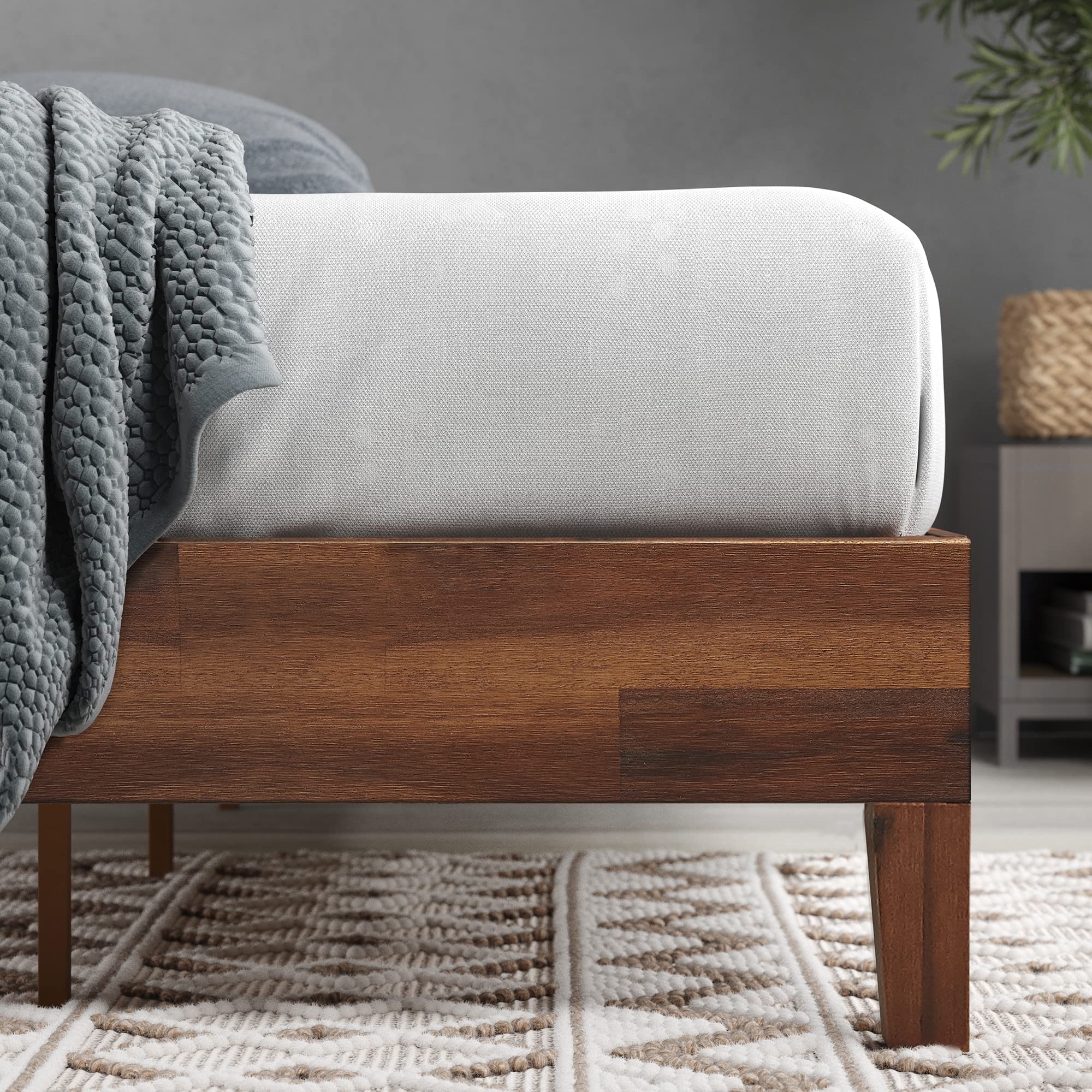 Zinus Marissa 12 Inch Deluxe Wood Platform Bed No Box Spring Needed Wood Slat Queen - Citiesdeals
