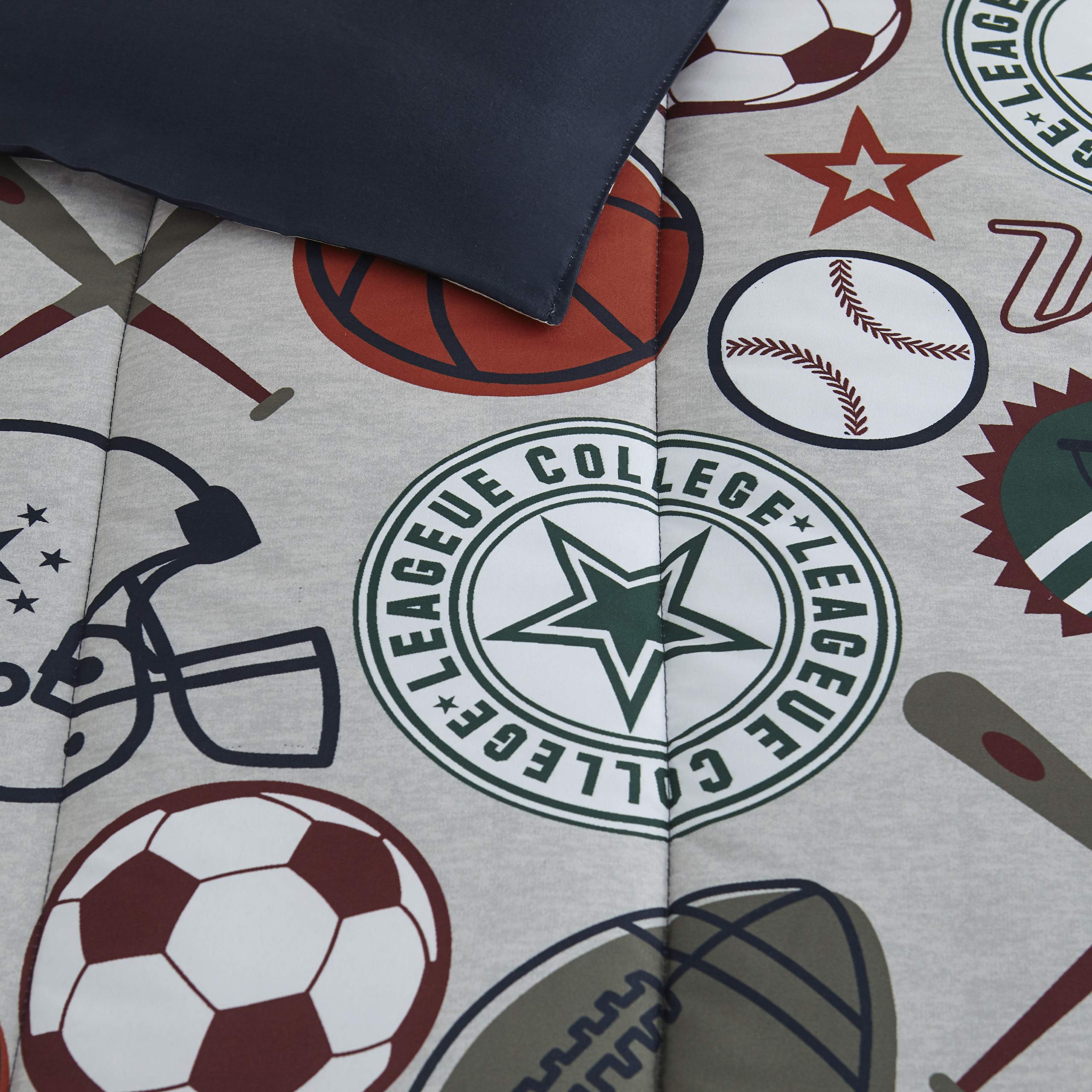 Mytex Home Fashions League Sports Kids 4-Piece Reversible Comforter Set Full - Citiesdeals