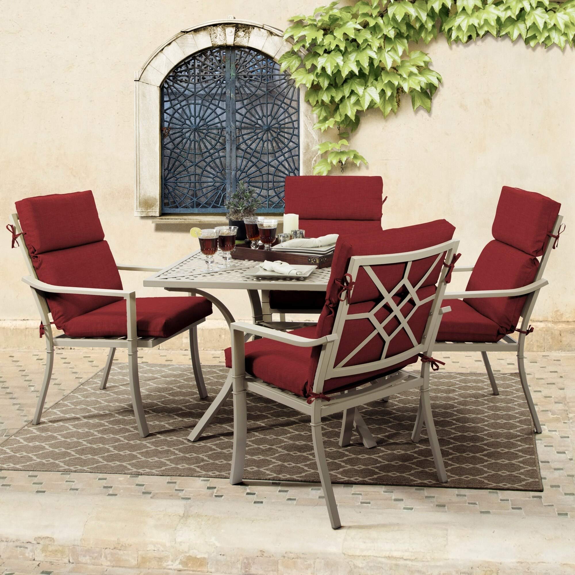 Ruby Outdoor Chair Cushion Red Solid Traditional Polyester Uv Resistant - Citiesdeals