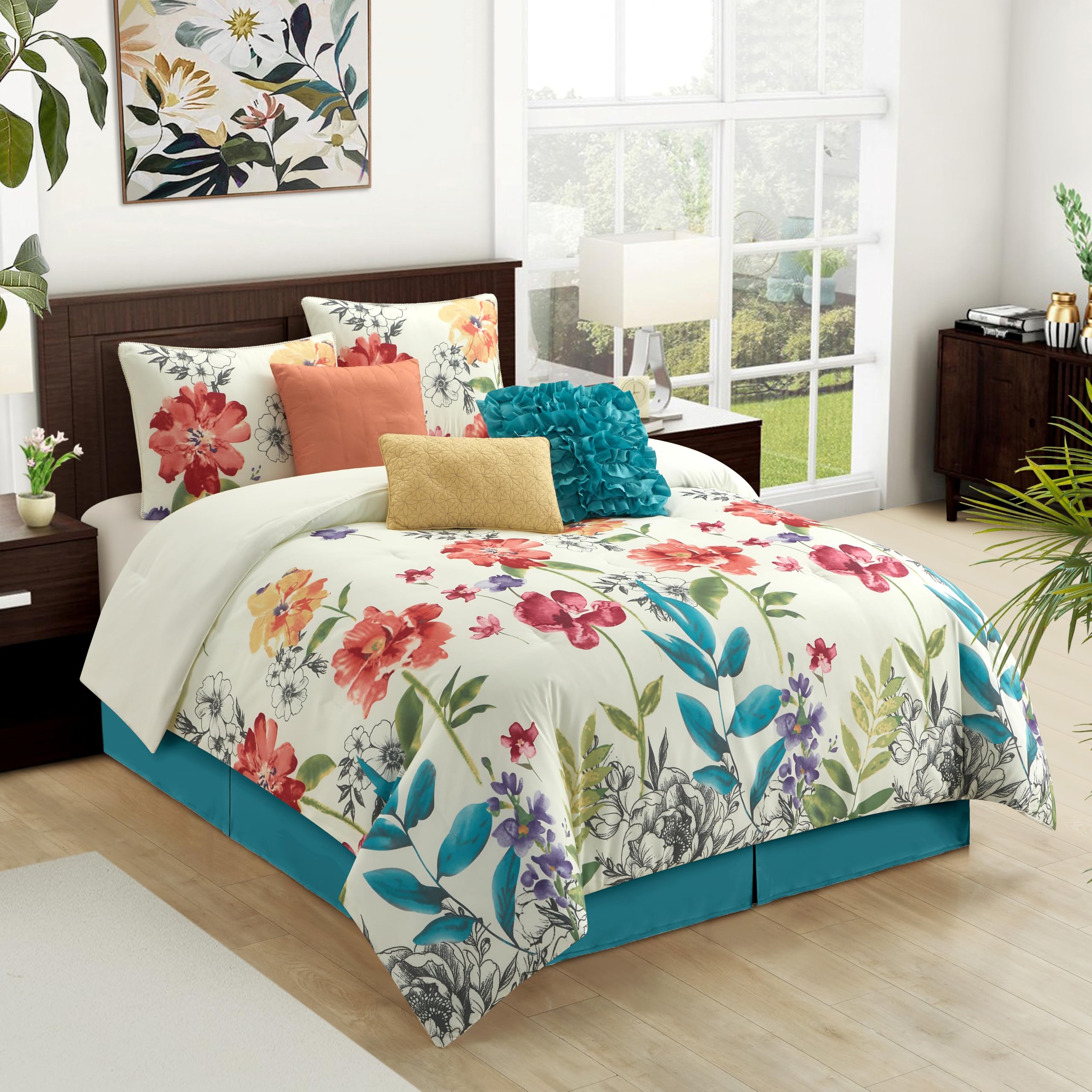 Stratford Park Garden 7-Piece Bedding Comforter Set Queen Multi-Colored - Citiesdeals