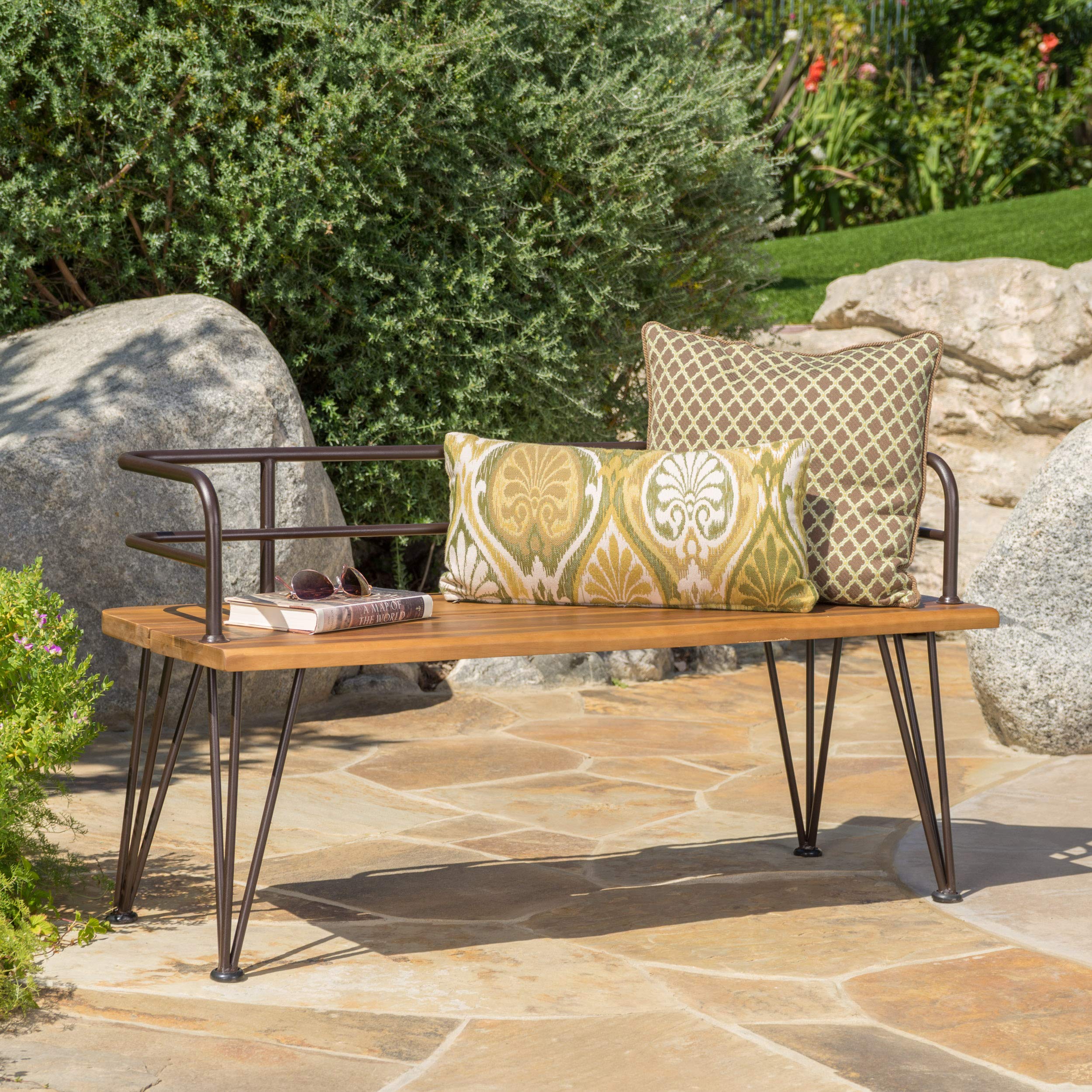 Christopher Knight Home Lastoro Outdoor Industrial Rustic Iron and Acacia Wood - Citiesdeals