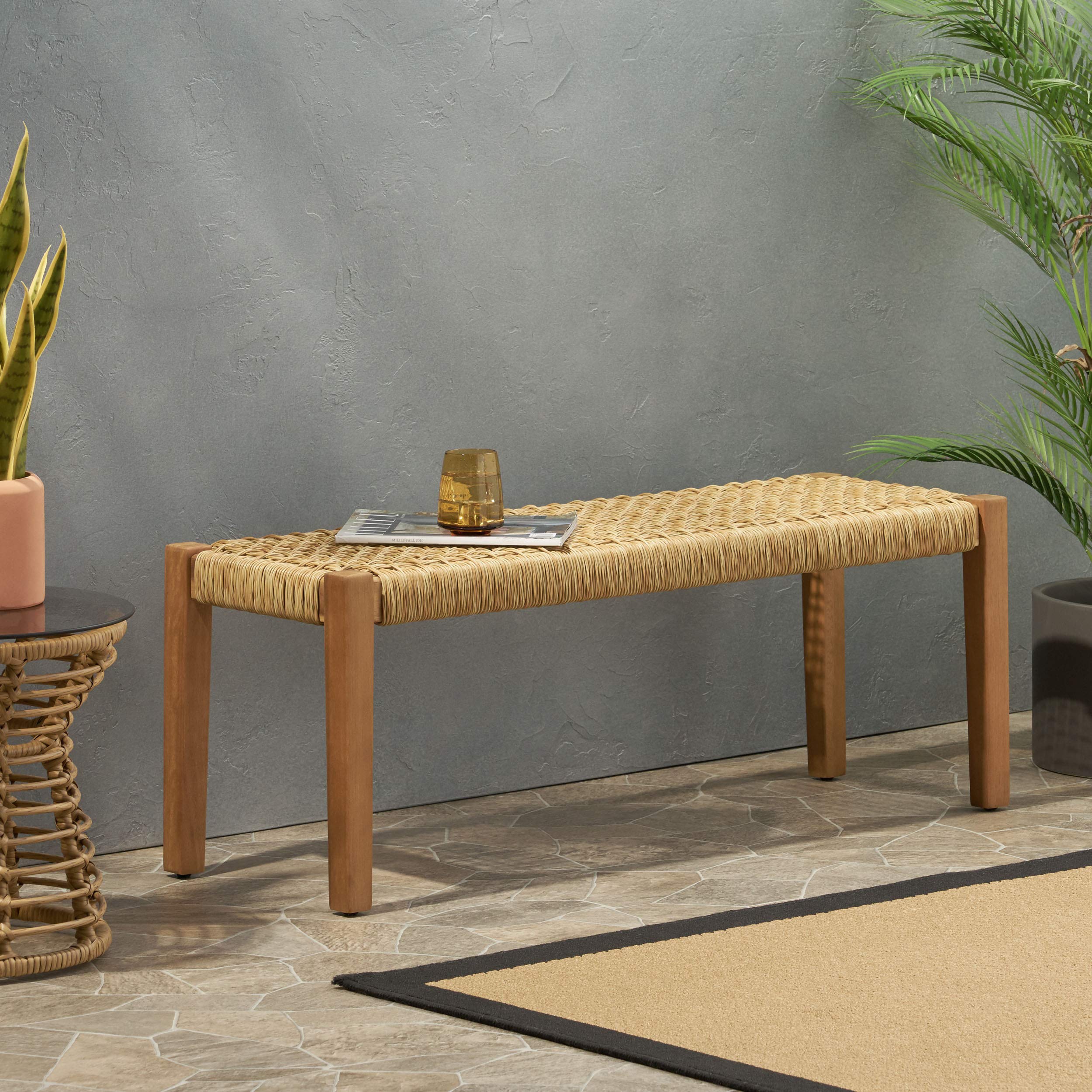 Christopher Knight Home Isaac Outdoor Modern Industrial Acacia Wood Bench - Citiesdeals
