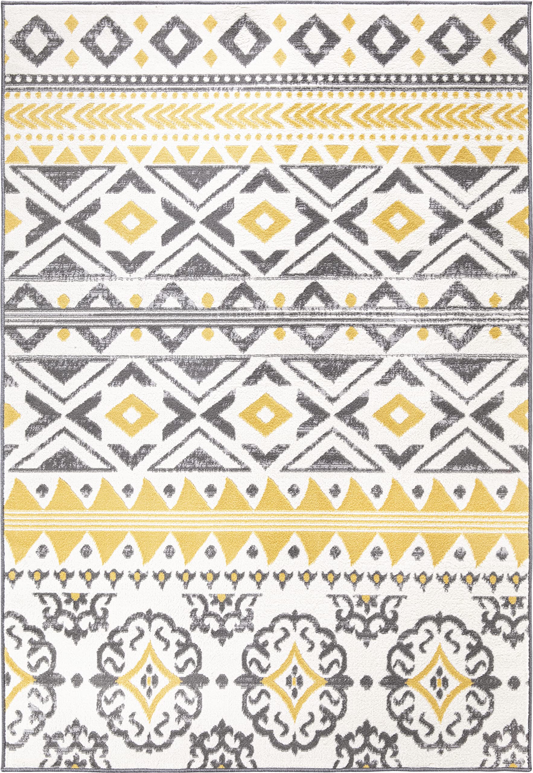 Rugshop Leiria Bohemian Geometric Area Rug 7'10" x 10' Yellow 7'10"x10' - Citiesdeals